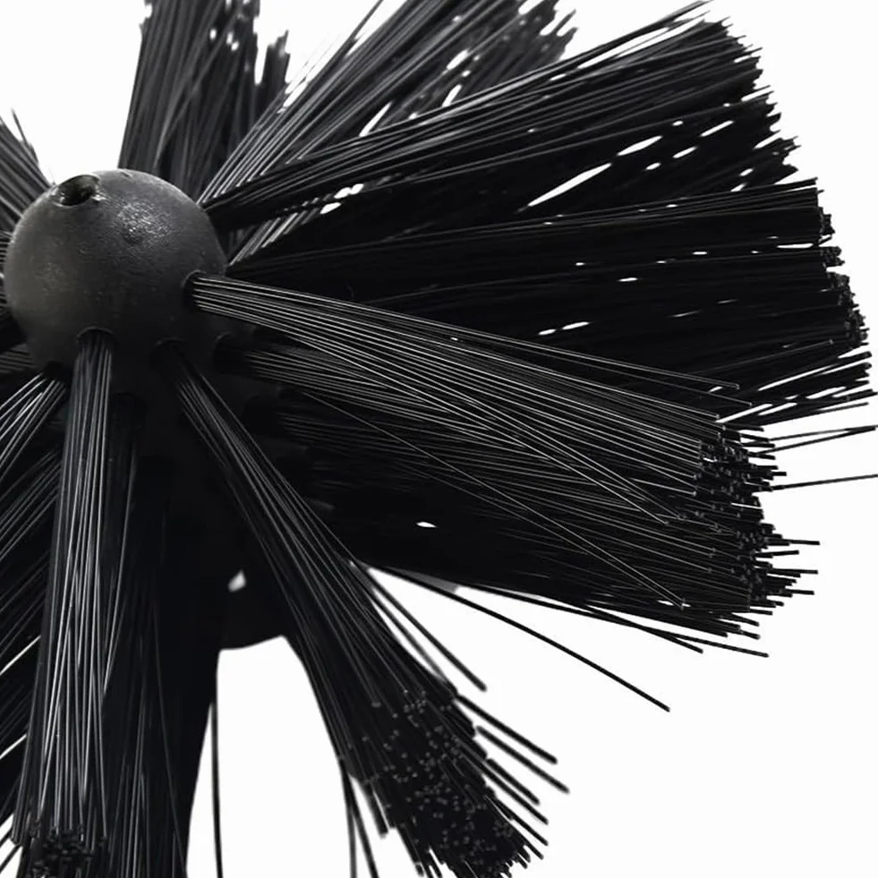 Spazzola flessibile per camino 150 mm con setole in nylon