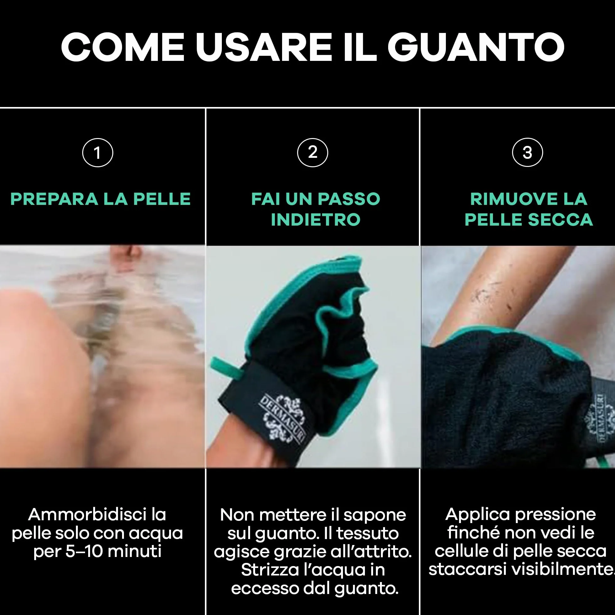 Dermasuri – Guanto Esfoliante Corpo Profondo – Scrub Levigante e Rimozione Abbronzatura – Guanto Coreano per Uomo e Donna – Idea Regalo Spa – Trattamento Cheratosi Pilare – 1 Pezzo