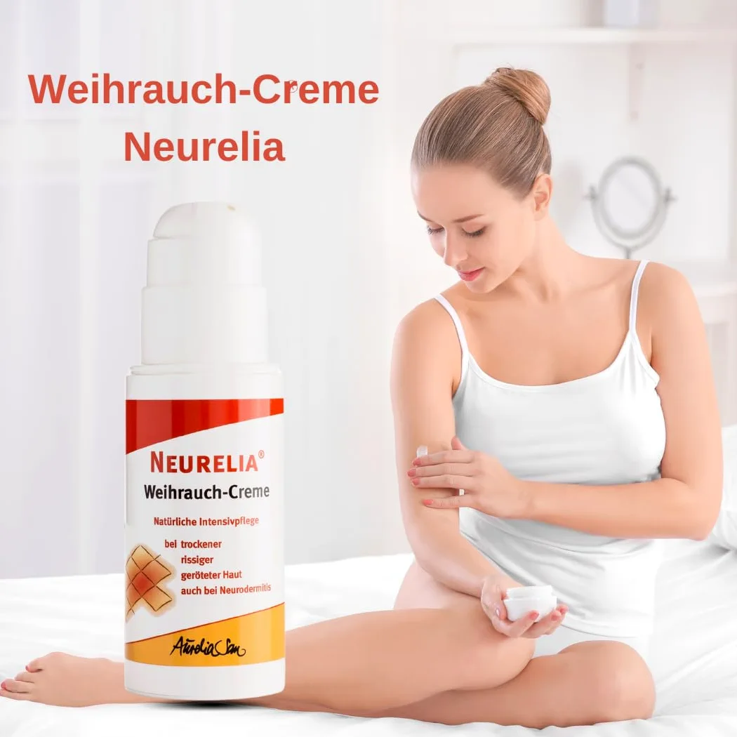 Crema all'incenso Neurelia, 100 ml, per la cura intensiva quotidiana in caso di pelle secca, screpolata o arrossata, anche accompagnata da neurodermite