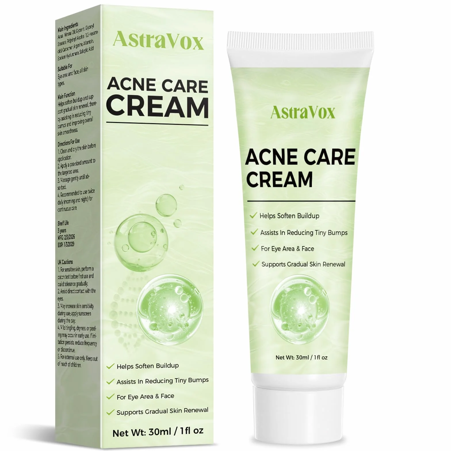 Crema Brufoli Viso, Crema Acne Potentissima, Combatte Efficacemente Acne, Brufoli e Punti Neri, Lenisce Rapidamente Gli Arrossamenti Cutanei, Adatto a Tutti i Tipi di Pelle, Ingredienti Delicati