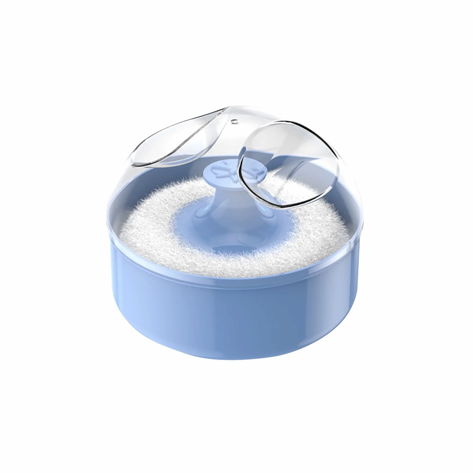 MtH477 - Set di spugnette per talco portatile, contenitore per polvere con soffio, applicatore igienico e delicato, dispenser vuoto per cipria, igienico, per casa e viaggi, MtH477 (A, 9,3 x 7,5 cm)