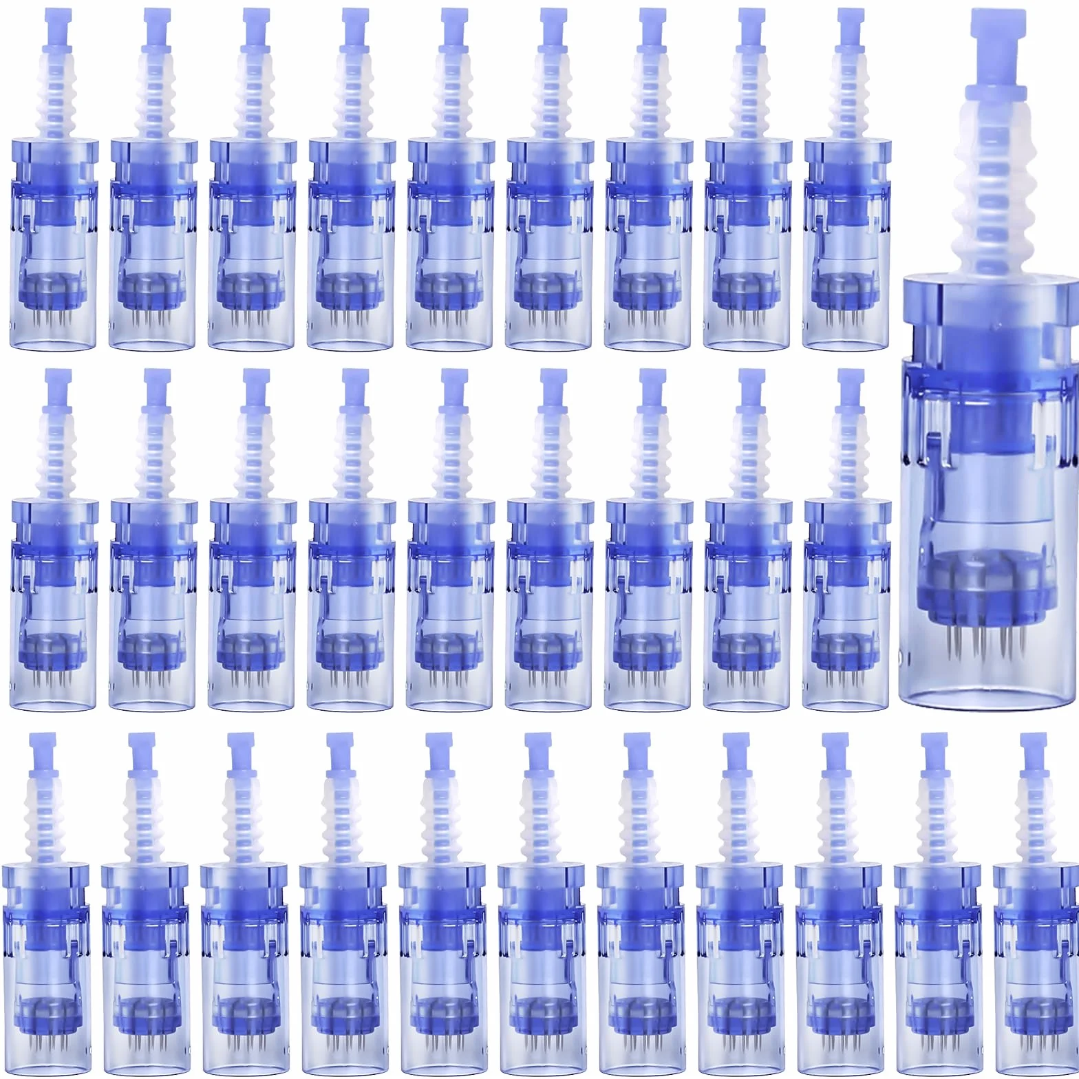 Vaileal 30 pezzi Microneedling: 12 pin Aghi di ricambio Derma Pen Micronago, Micro Electric Dermapen per la rimozione del dispositivo di acne, cicatrici e pieghe