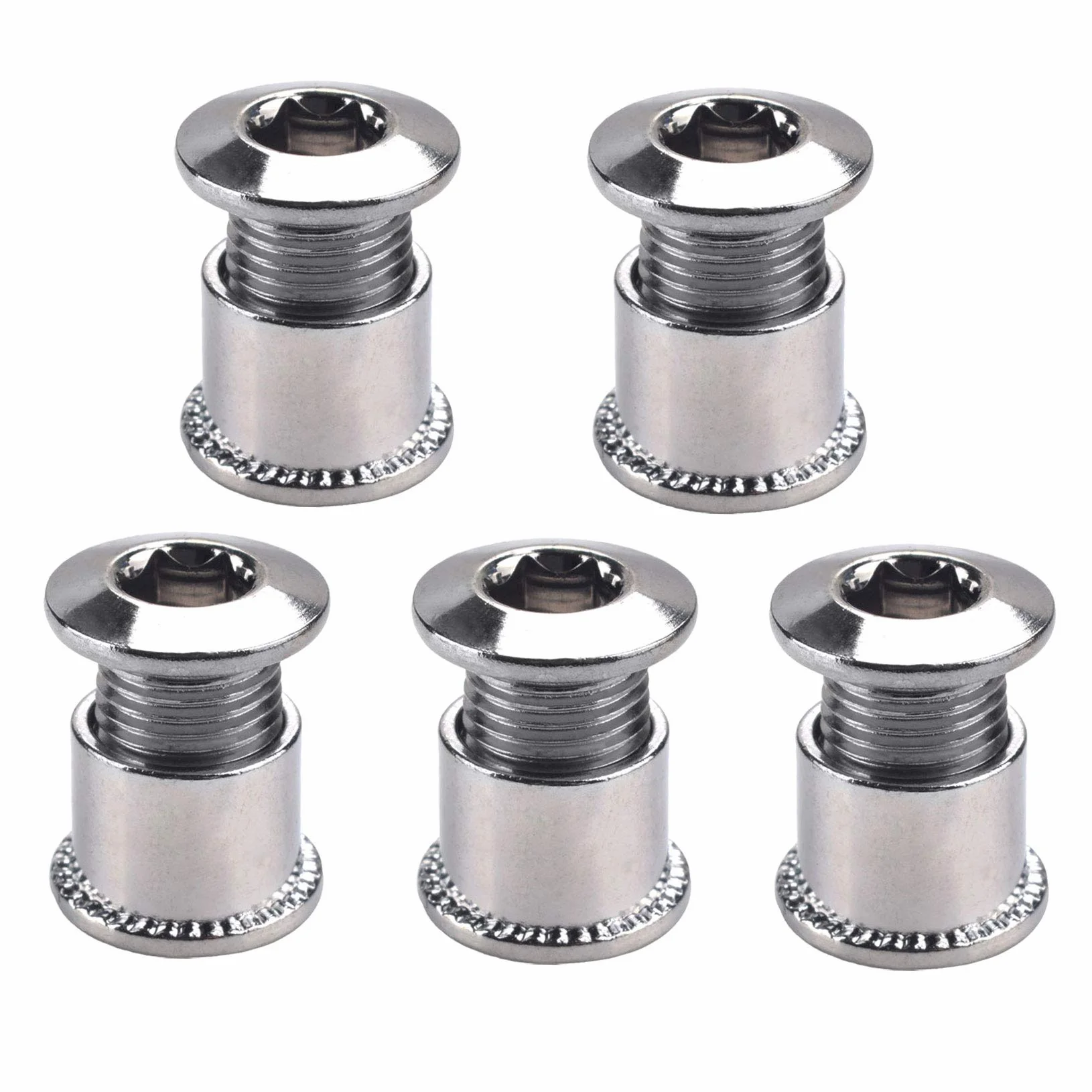 Bulloni per Corone in Lega di Alluminio M8 Argento 5 Set per Bici da Corsa MTB Bici da Strada