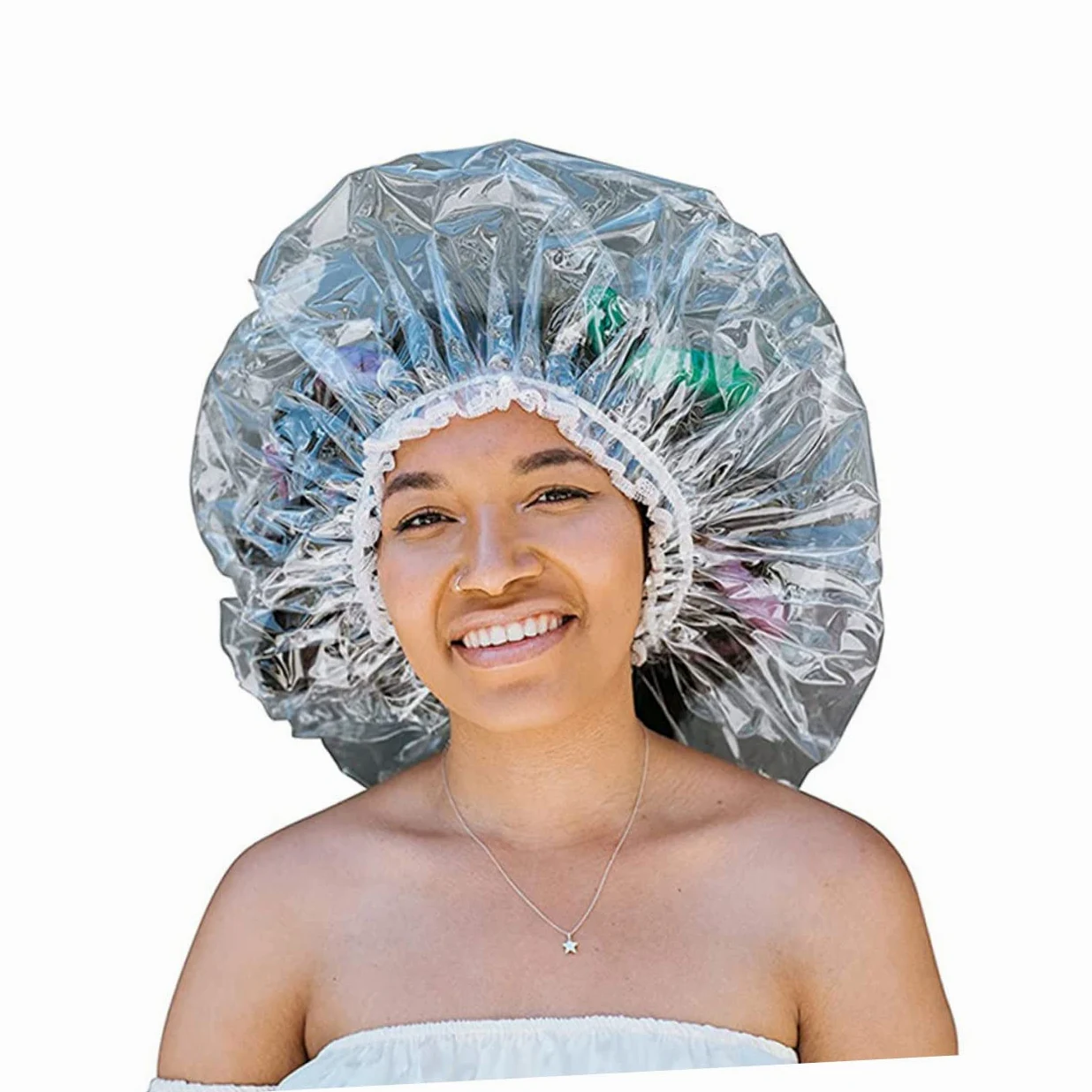 5pezzi Doccia Impermeabili Unisex Per Lunghi Cuffie Regolabili Per Adulti e Multifunctional Per Spa e Della