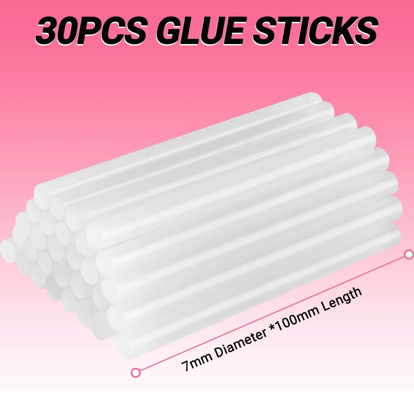 DEKO Pistola per colla calda 20 W mini silicone fai da te 30 pezzi rosa