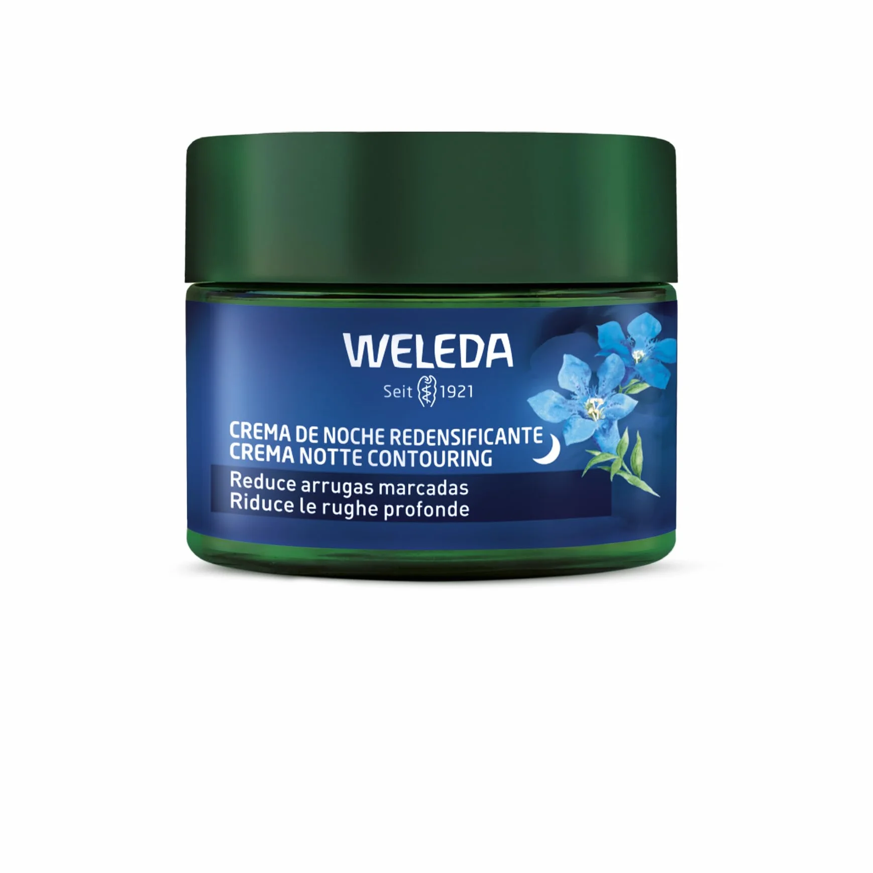 Weleda Crema Notte Viso Contouring Genziana Blu, Riduce le Rughe Profonde e Ripara La Pelle Durante la Notte, 1 x 40 ml