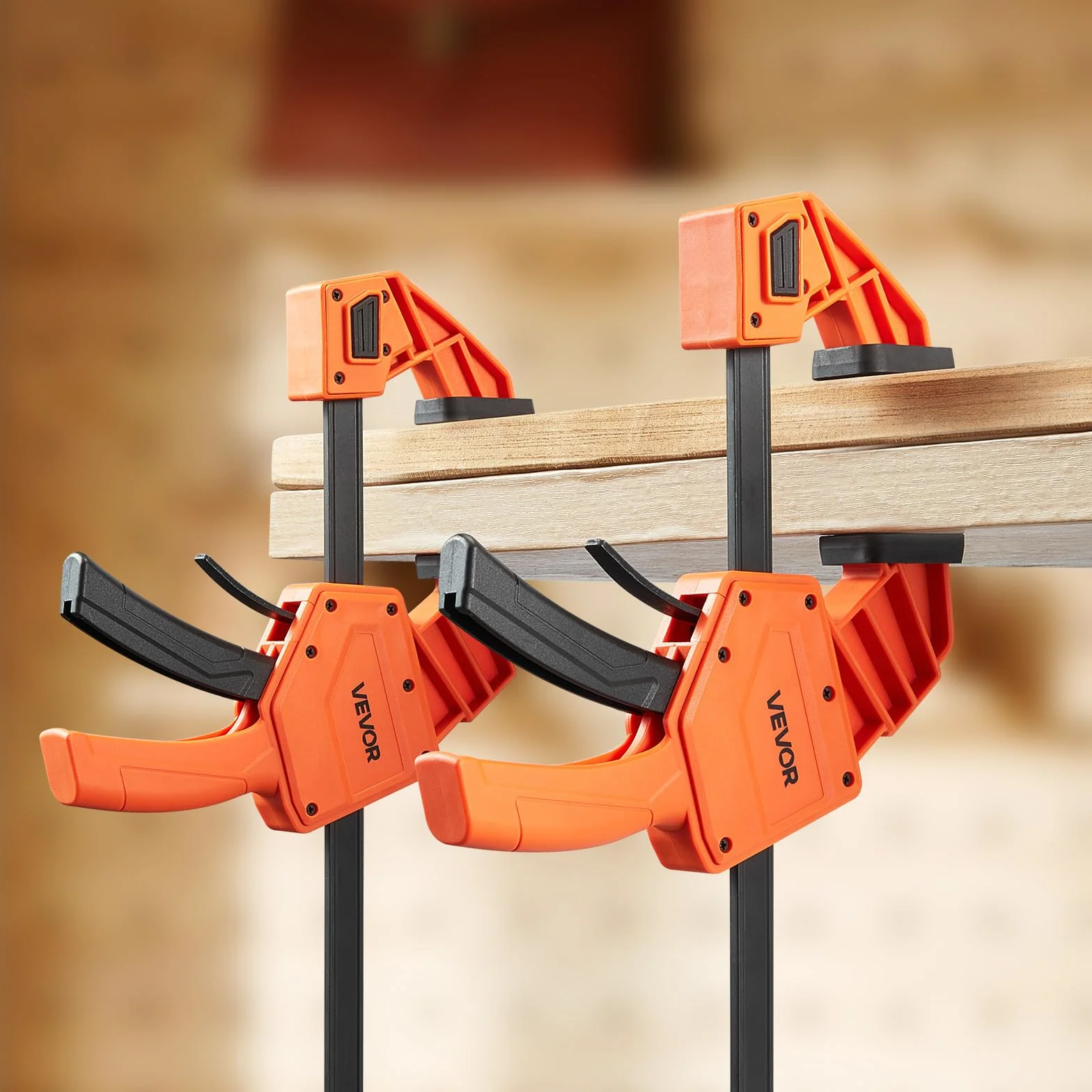 VEVOR Morsetti a Barra per Lavorazione del Legno 2 Pezzi, Apertura 30,48cm, Set Morsetti Paralleli, Carico 154 kg, Profondità 84,6 mm