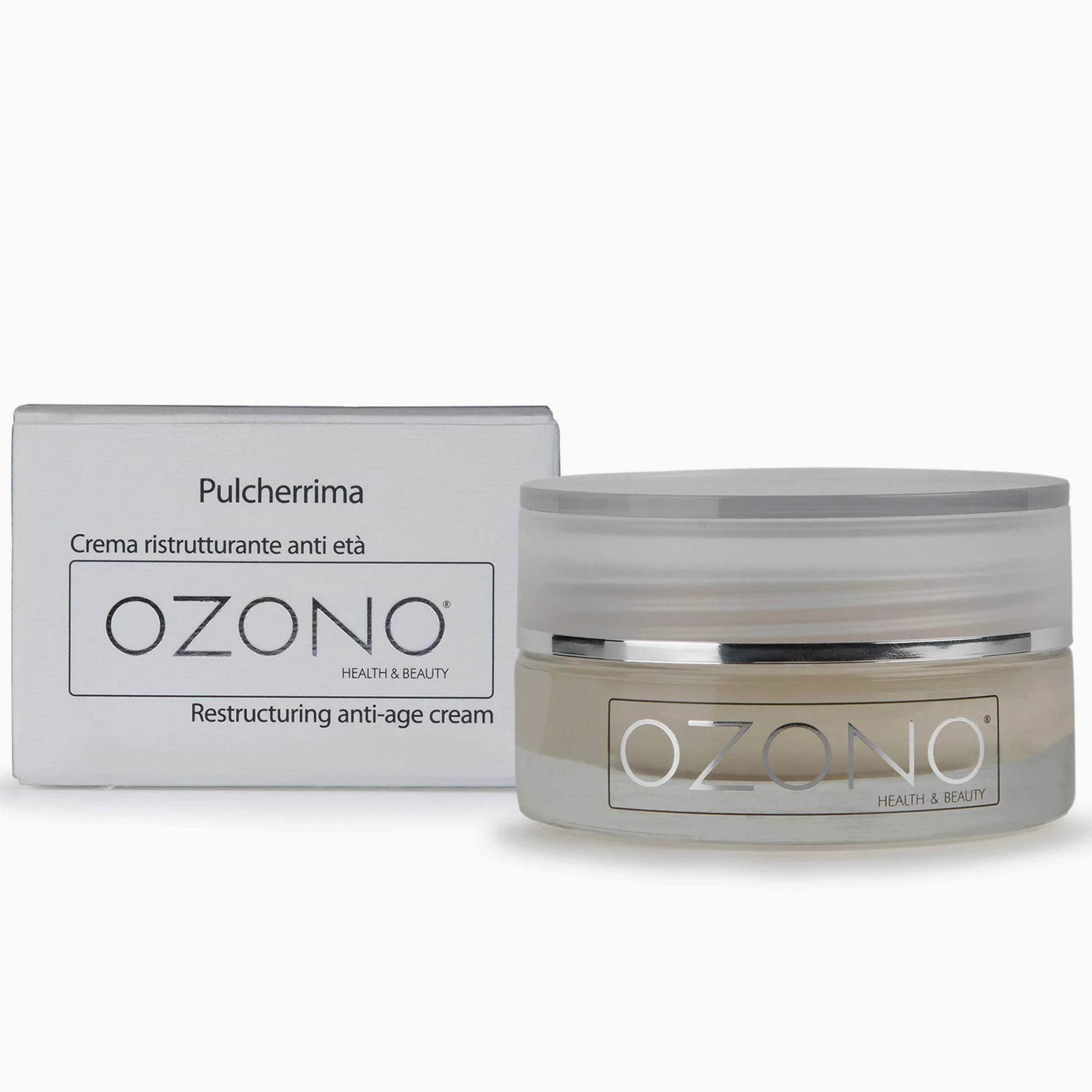 OZONO H&B Crema Viso Antirughe Ristrutturante Professionale Pulcherrima - Olio Ozonizzato - Estratti Naturali - Antibatterica - Azione Antietà Rigenerante - MADE IN ITALY (50ml)