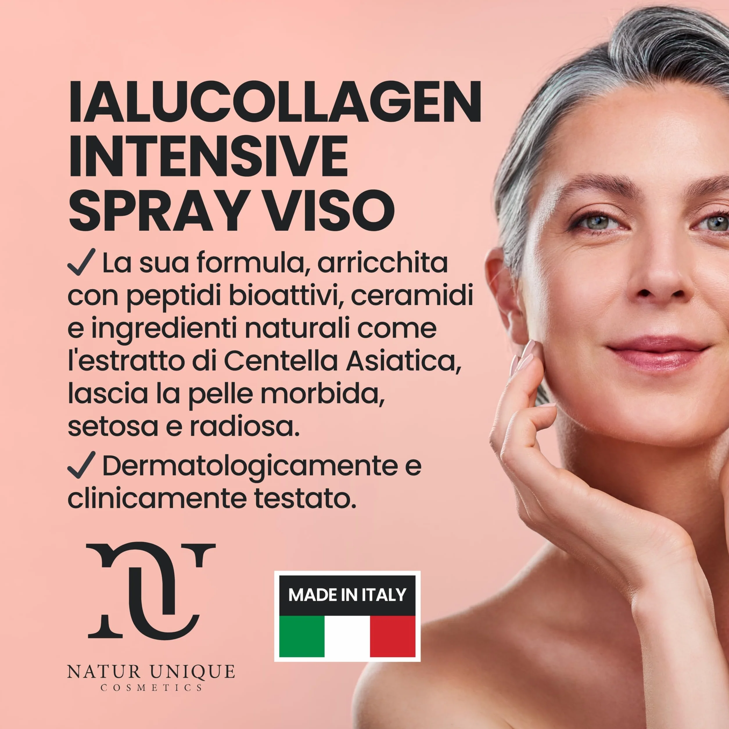 Natur Unique - IALUCOLLAGEN COLLAGEN INTENSIVE SPRAY VISO 50ML | Booster Rivitalizzante e Illuminante con Collagene e Acido Ialuronico | Prodotto in Korea
