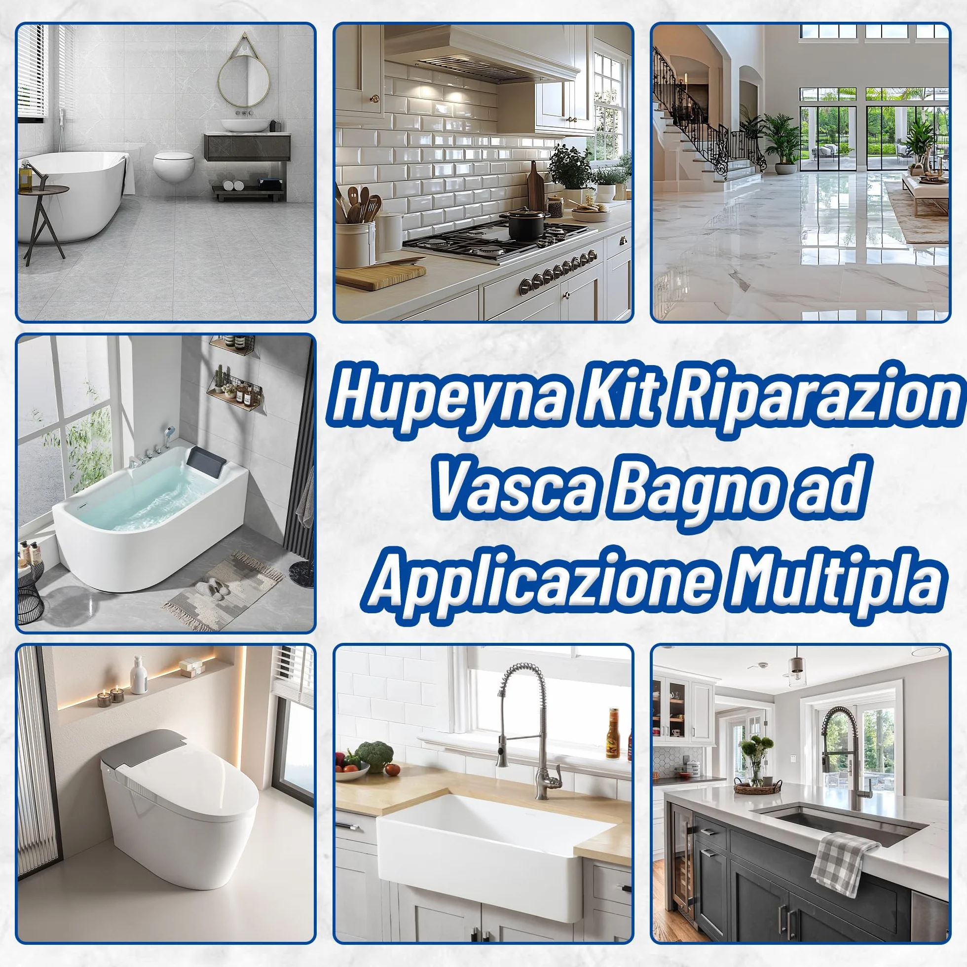 Kit Riparazione Vasca da Bagno Piastrelle Ceramica Acrilico - Multicolore