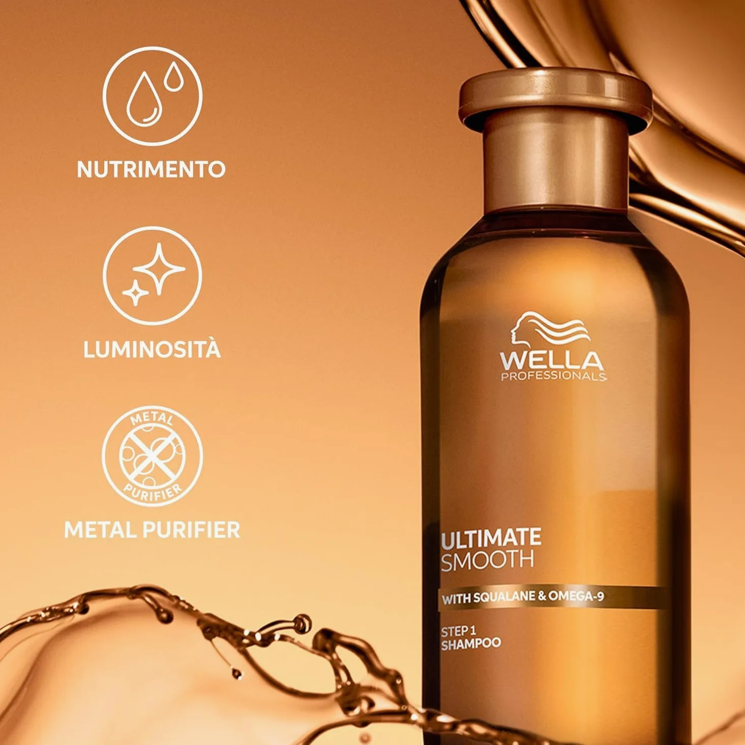 Wella Professionals Ultimate Smooth Shampoo, Conditioner e Maschera - con Squalano e Omega 9 - Ristrutturante Capelli Secchi, Opachi e Crespi (250 ml, 200 ml e 150 ml)