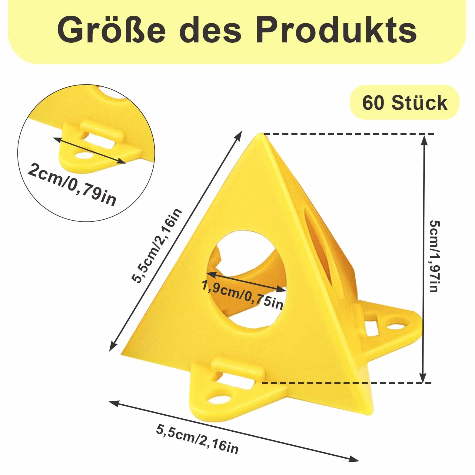 Supporti a Piramide 60 pezzi Pittura Piramidi Verniciatura Plastica Supporto per Progetti Dipinto Mobili Giallo