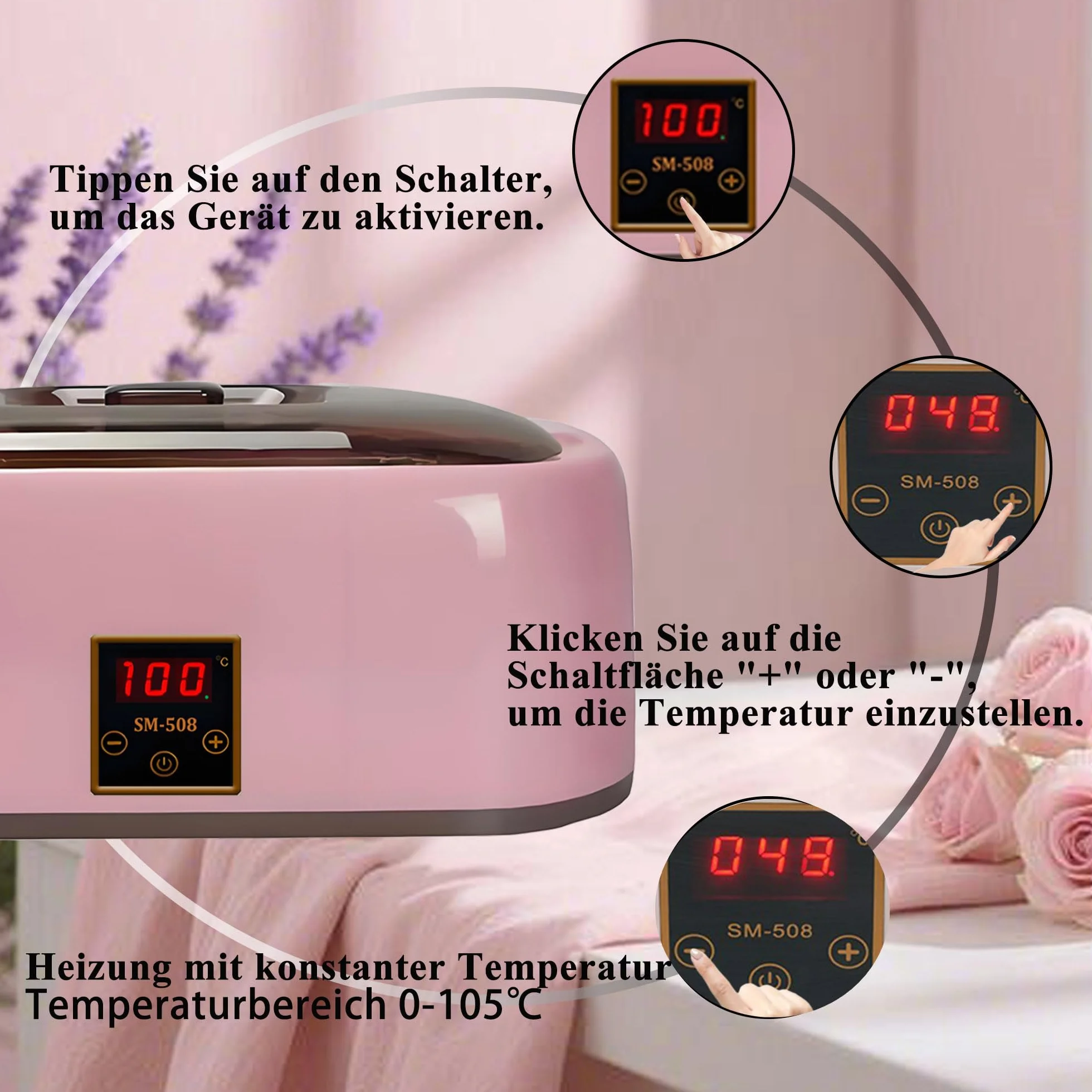 Autumn & Winter Moisturising Hand & Foot Paraffina Wax Machine – 4000 ml Paraffina Wax Bath Paraffina Warming & Moisturising Kit cera si scioglie rapidamente, goditi un Erfa rilassante (Rosso)