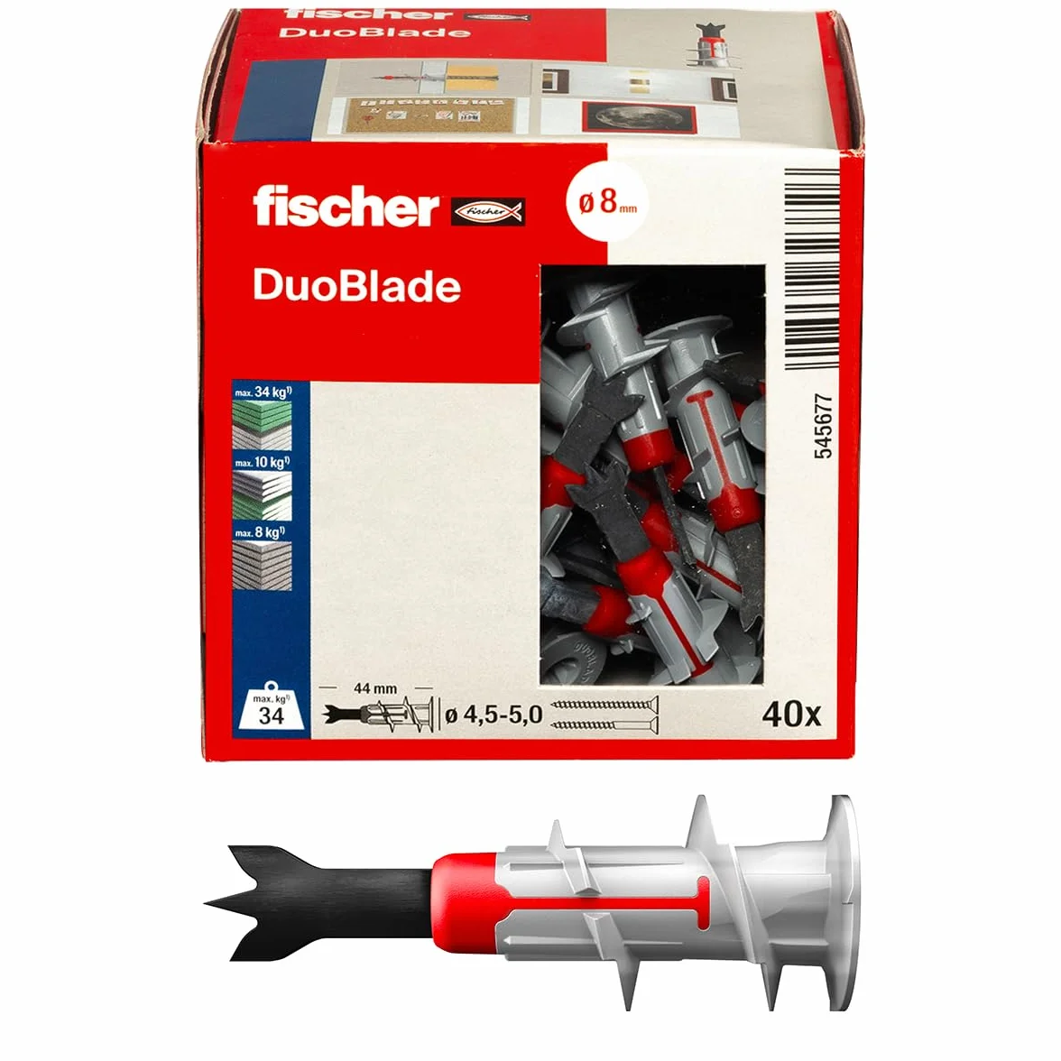 Fischer DuoBlade 40x Tasselli Autoforanti per Cartongesso