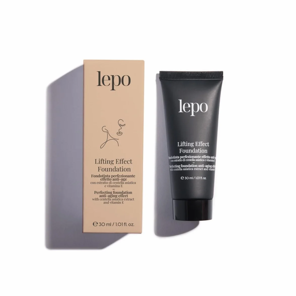 LEPO | Fondotinta Effetto Lifting N. 31 con Estratto di Centella Asiatica e Vitamina E, Per una Pelle Radiosa e Tonificata