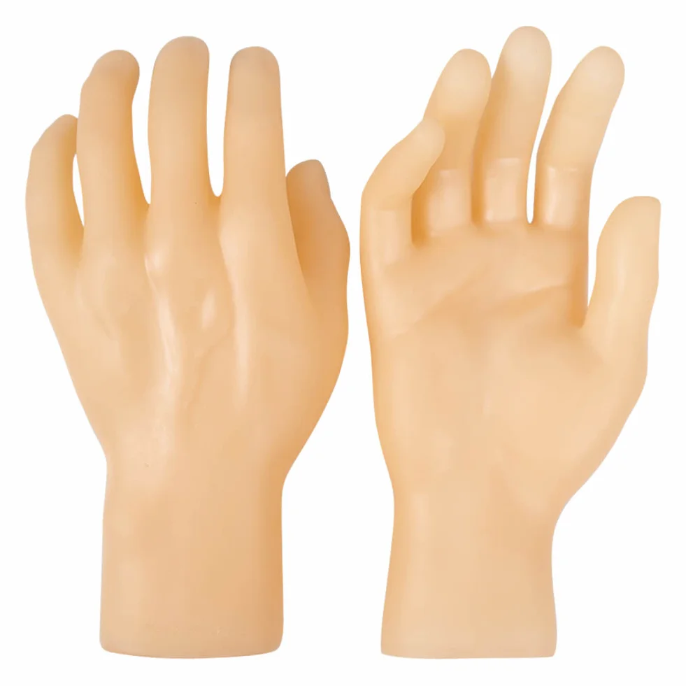 2 Pezzi Mani Modello Riutilizzabili per Pratica Manicure di Sinistra e Destra, Mani Simulate per Uomini e Donne, Accessori per Espositori in Centri Commerciali, Colore Pelle