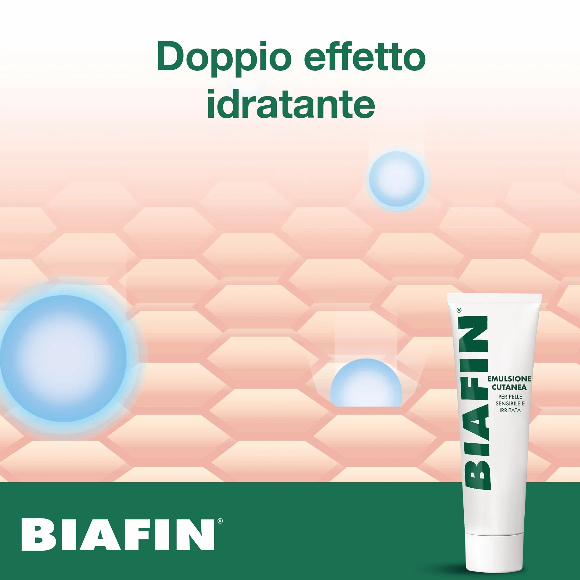 Biafin Emulsione Cutanea Idratante Lenitiva, Crema scottature, irritazioni e sfregamenti, Crema pelle sensibile e irritata, Pomata scottature ideale anche per tatuaggi e problemi cutanei, 100 ml