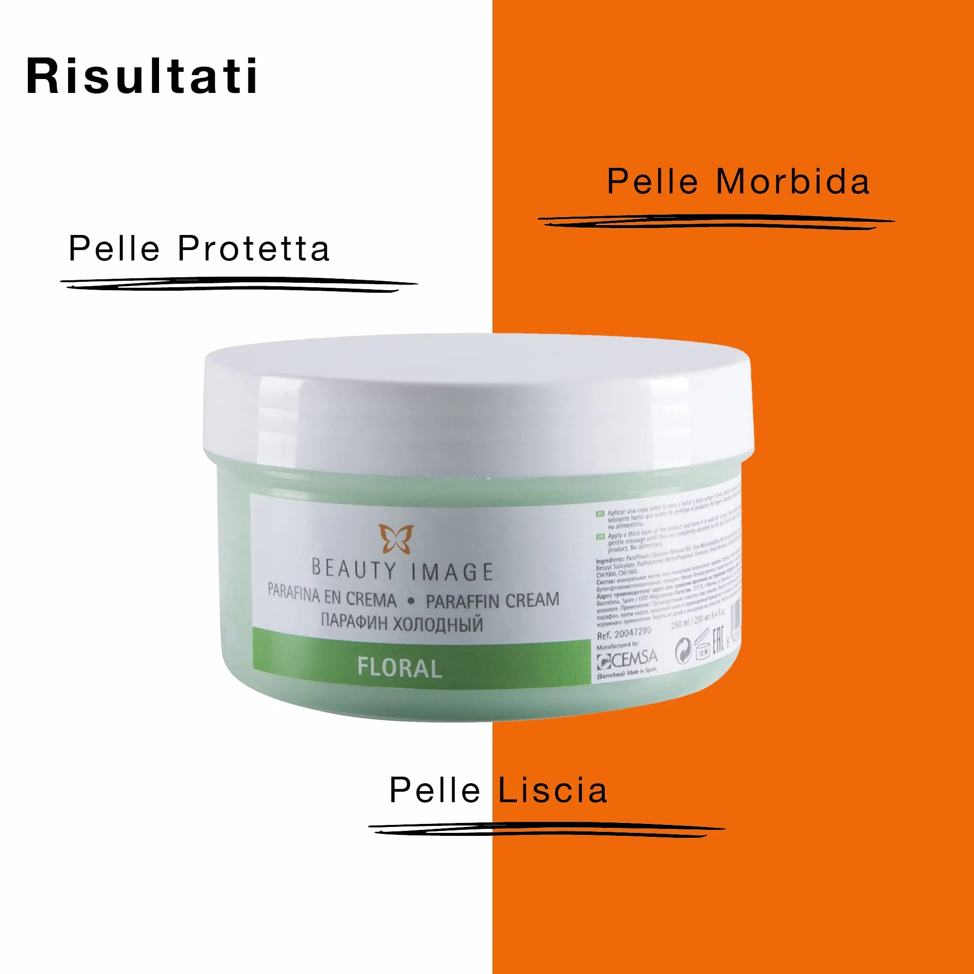 Paraffina per Mani e Piedi - Bagno di Paraffina per Mani - Trattamento Ideale per Disturbi - Effetto Crema-Sauna - 250 ml - 190 gr - Profumo Floreale