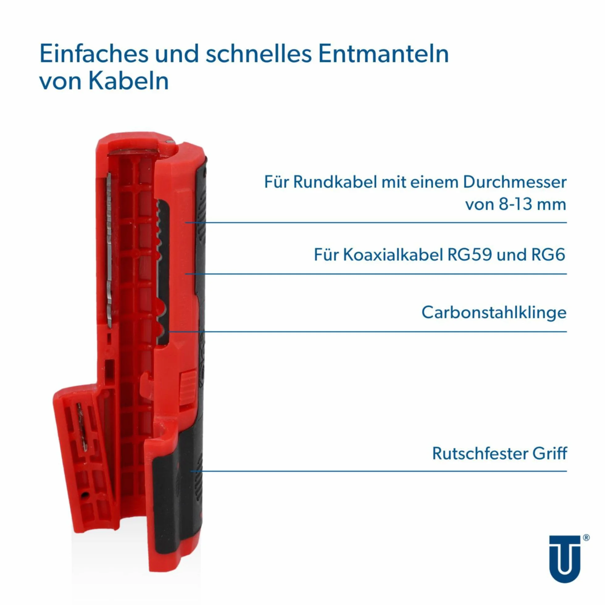 UNITEC Spellacavi per cavi coassiali RG59 RG6 8-13 mm