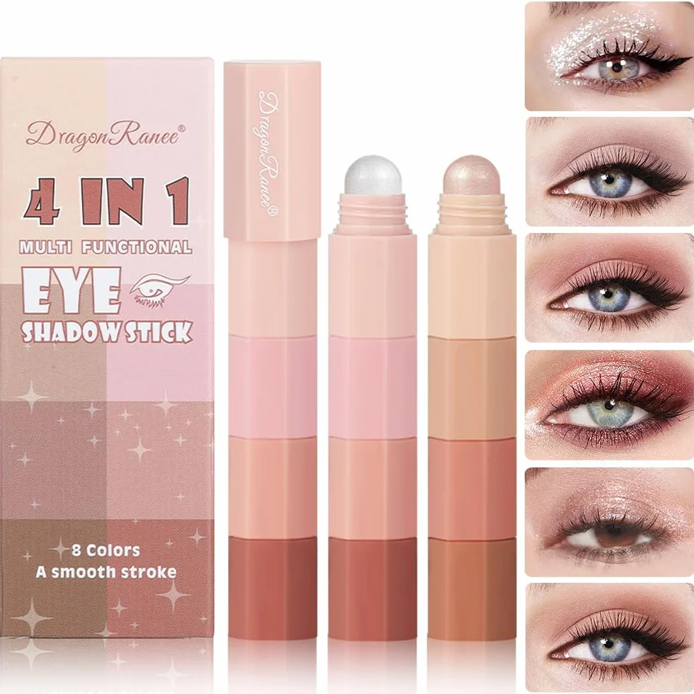 8 bastoncini per ombretti colorati, morbidi e cremosi opachi e brillanti, per ombretti delicati e brillanti, per ombretto e ombretto, per viso e eyeshadow Pen, Highly pigmented Eyeshadow Crayon