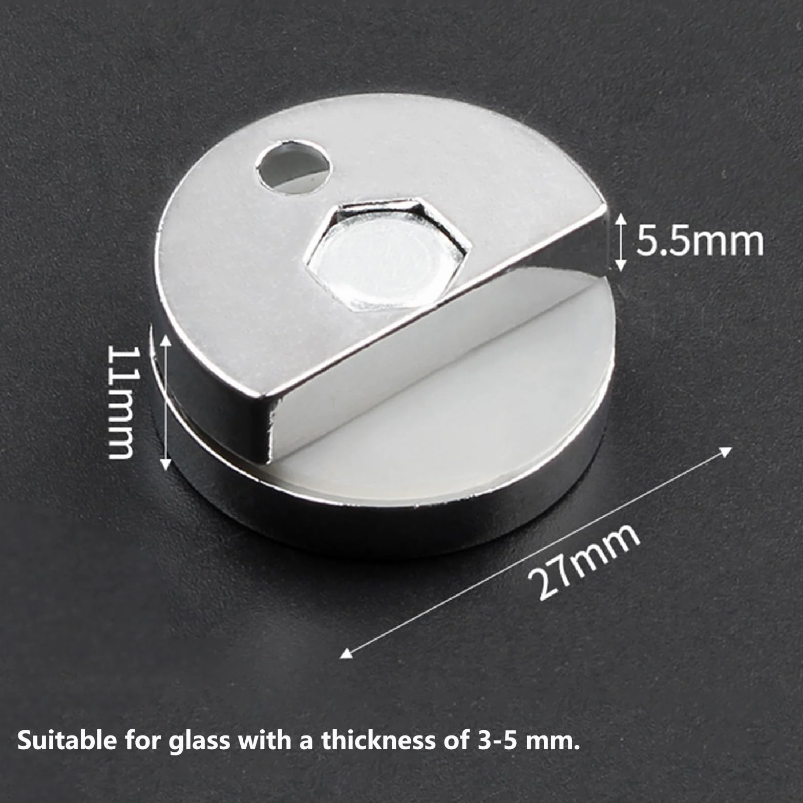 Ganci per Specchio a Muro in Lega di Zinco 5 mm, Kit di Fissaggio con Tasselli e Viti