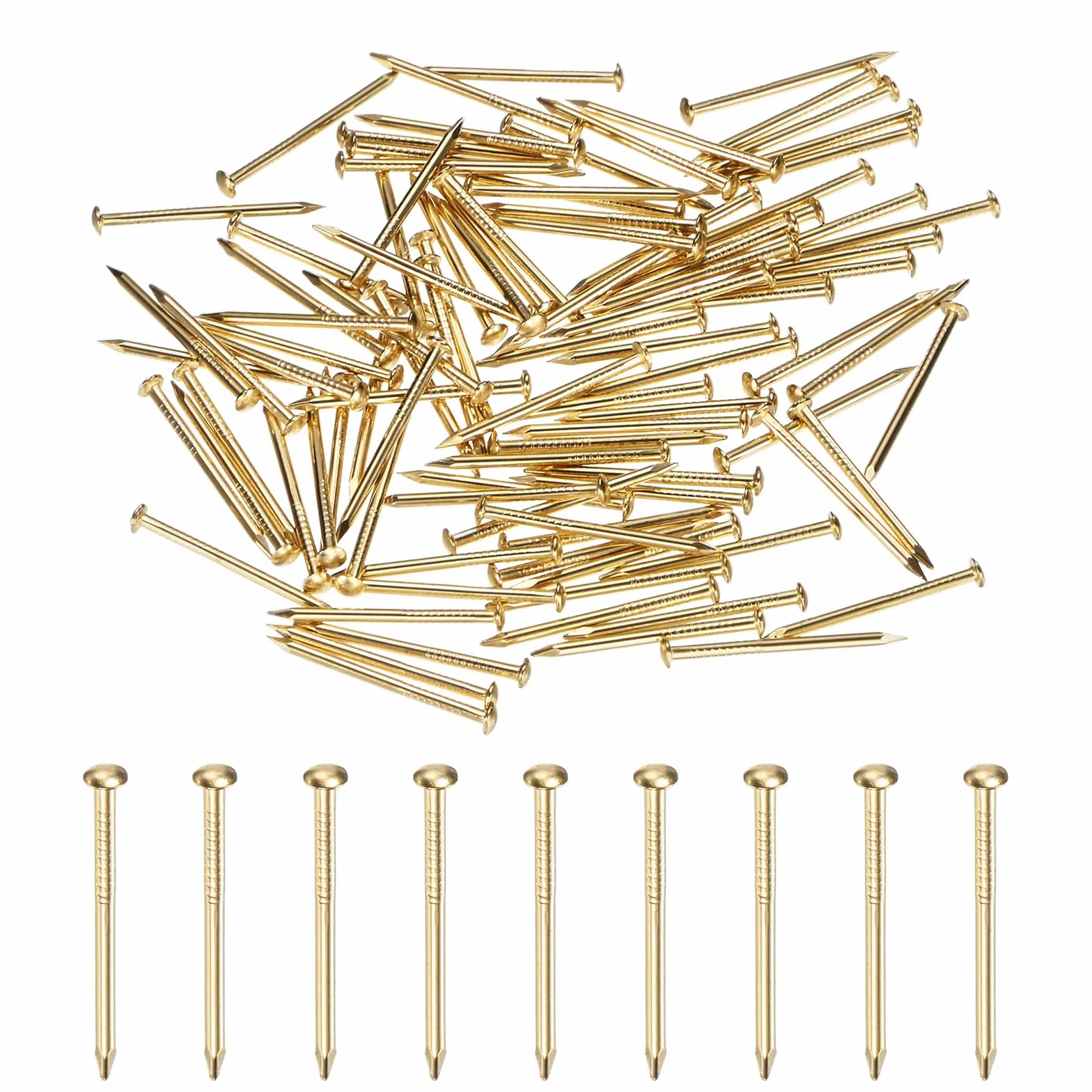M METERXITY 100 Pezzi Chiodini 1.2mm X 20mm Ottone Precisione Testa Tonda Per Legno Artigianato