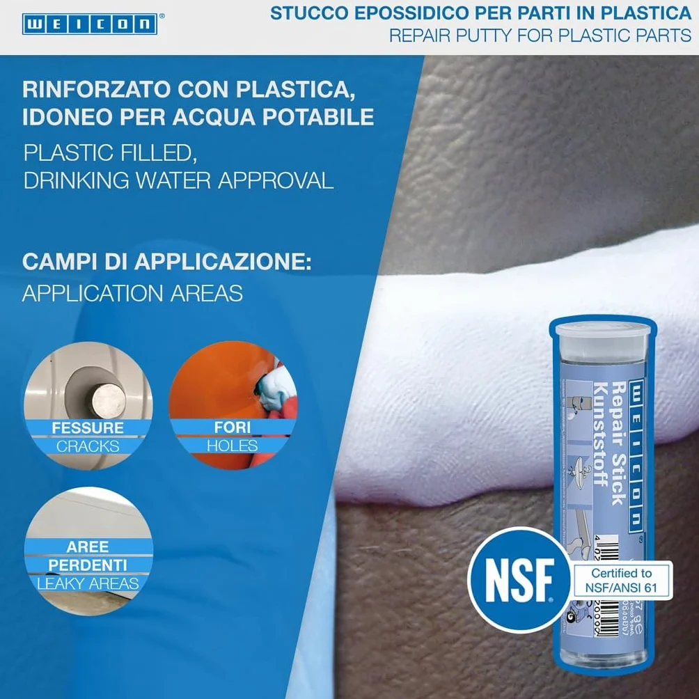 Weicon Barretta Plastica Adesivo Epossidico 2 Componenti 57G