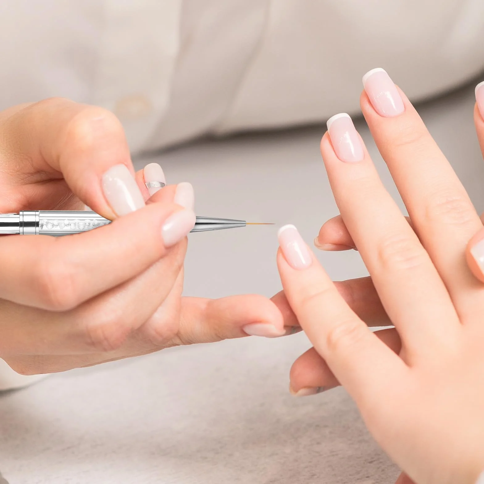 cobee 2 pennelli a doppia punta francese in gel duro, pennello gel costruttore unghie, pennello liner per design professionale nail art