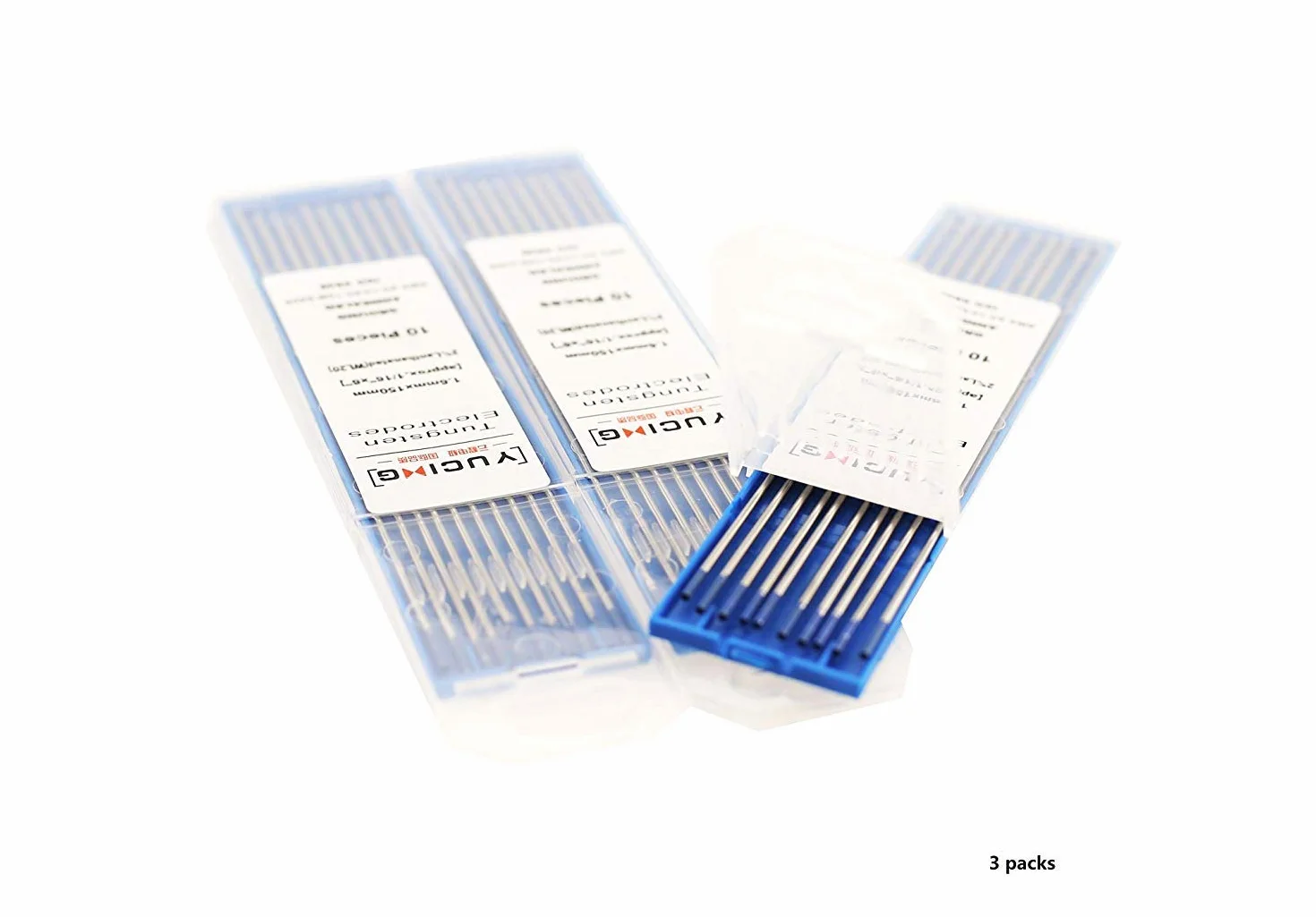 Elettrodi TIG 2% lantanio tungsteno WL20 blu 2,4 mm x 150 mm 10 pezzi