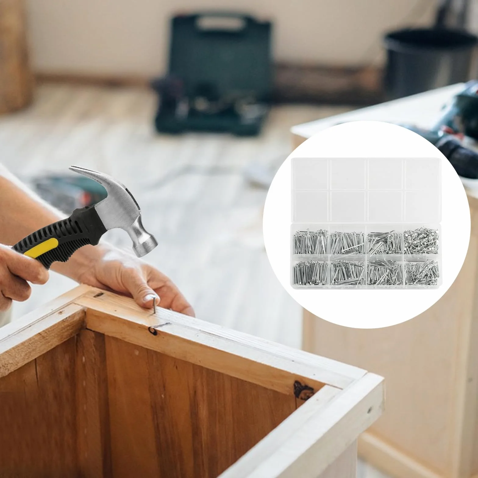 Chiodi in Muratura in Calcestruzzo 1030, Chiodi Assortiti a Testa Piatta per Legno e Costruzione