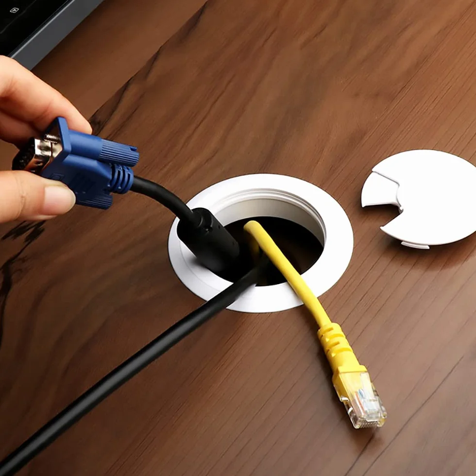 Boccole da scrivania 60 mm passacavo copertura foro bianco