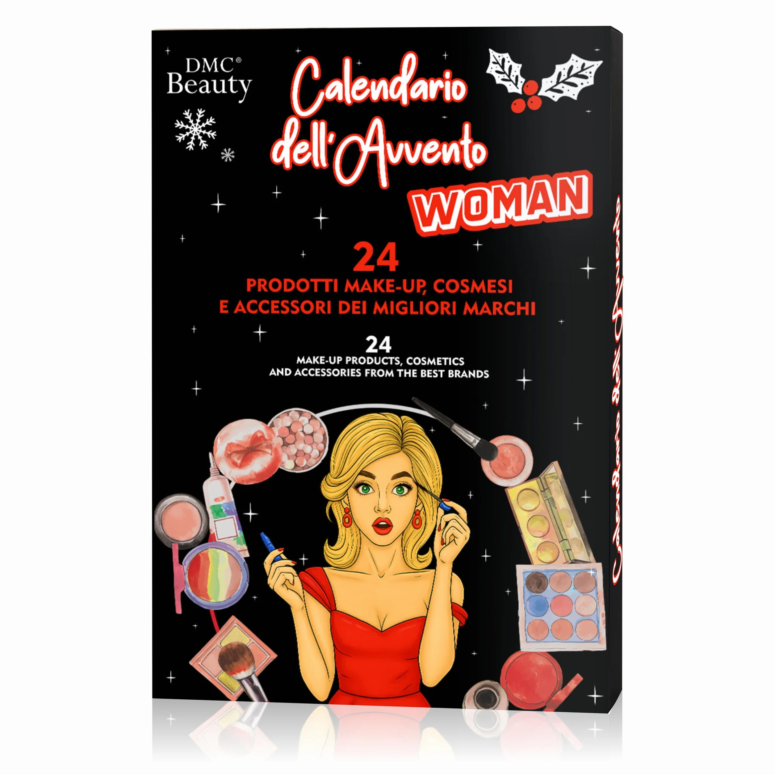 DMC Calendario Dell'Avvento Cosmetici Beauty Make Up 2025 - 24 Sorprese Cosmetici Make Up e Skincare di Marchi Top, Garnier, Deborah, Rimmel, Douglas - Regalo Natale di Qualità per Amanti del Trucco