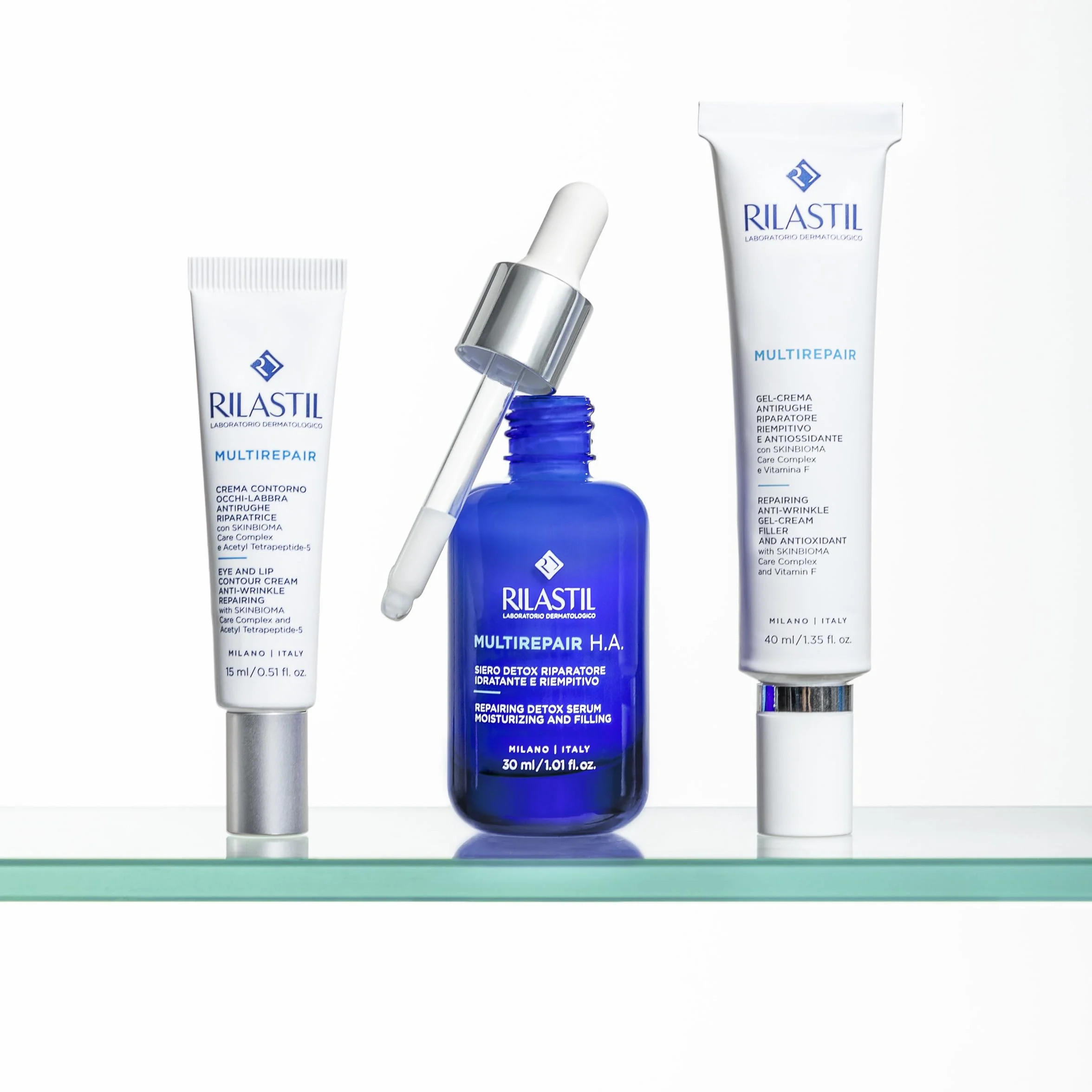 Rilastil Multirepair - Crema Contorno Occhi Labbra Antirughe Riparatrice, 15ml