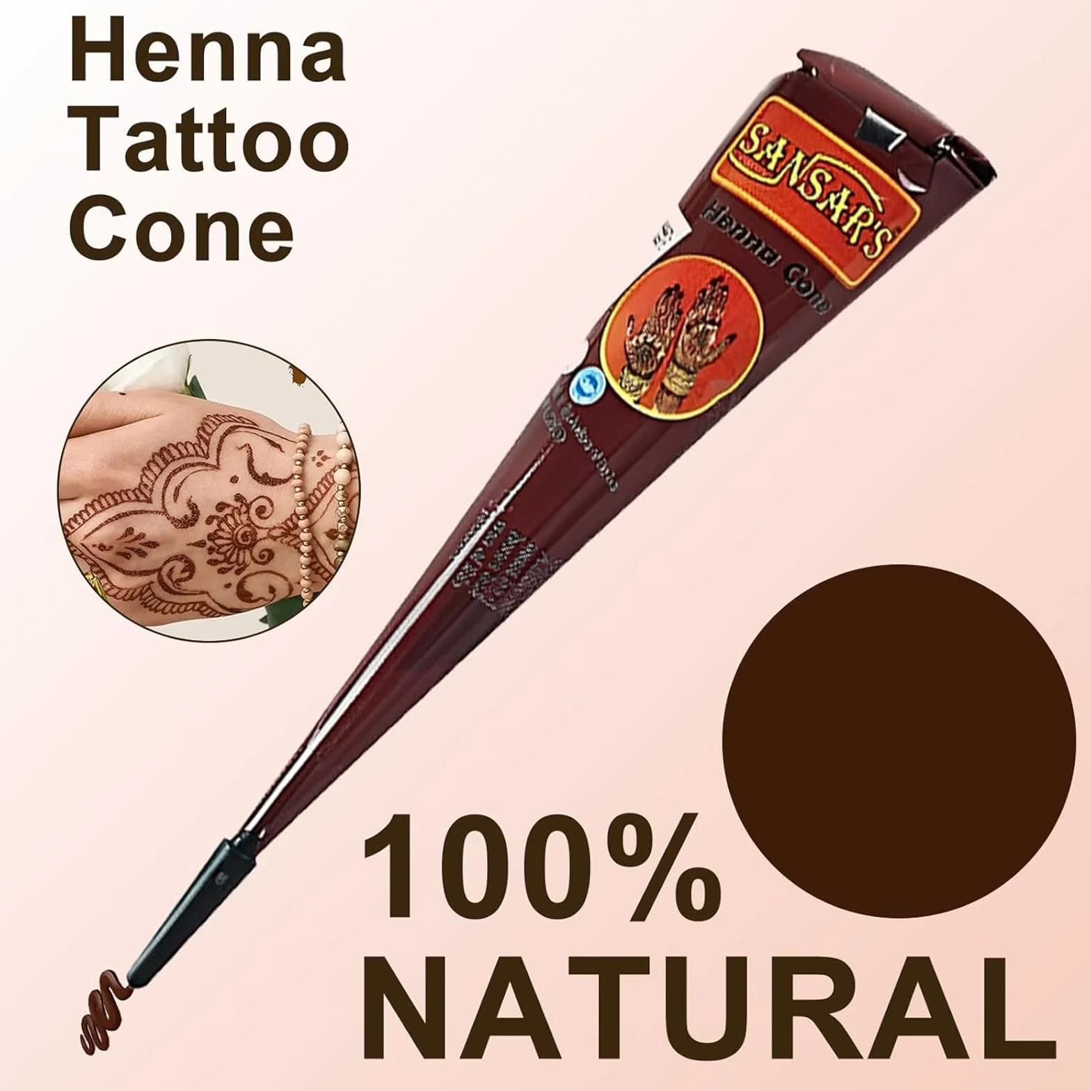 ElevaPulse 8 pezzi henné marrone lentiggini – Henné naturale rosso marrone per tatuaggi e colore, con 20 stencil per body art