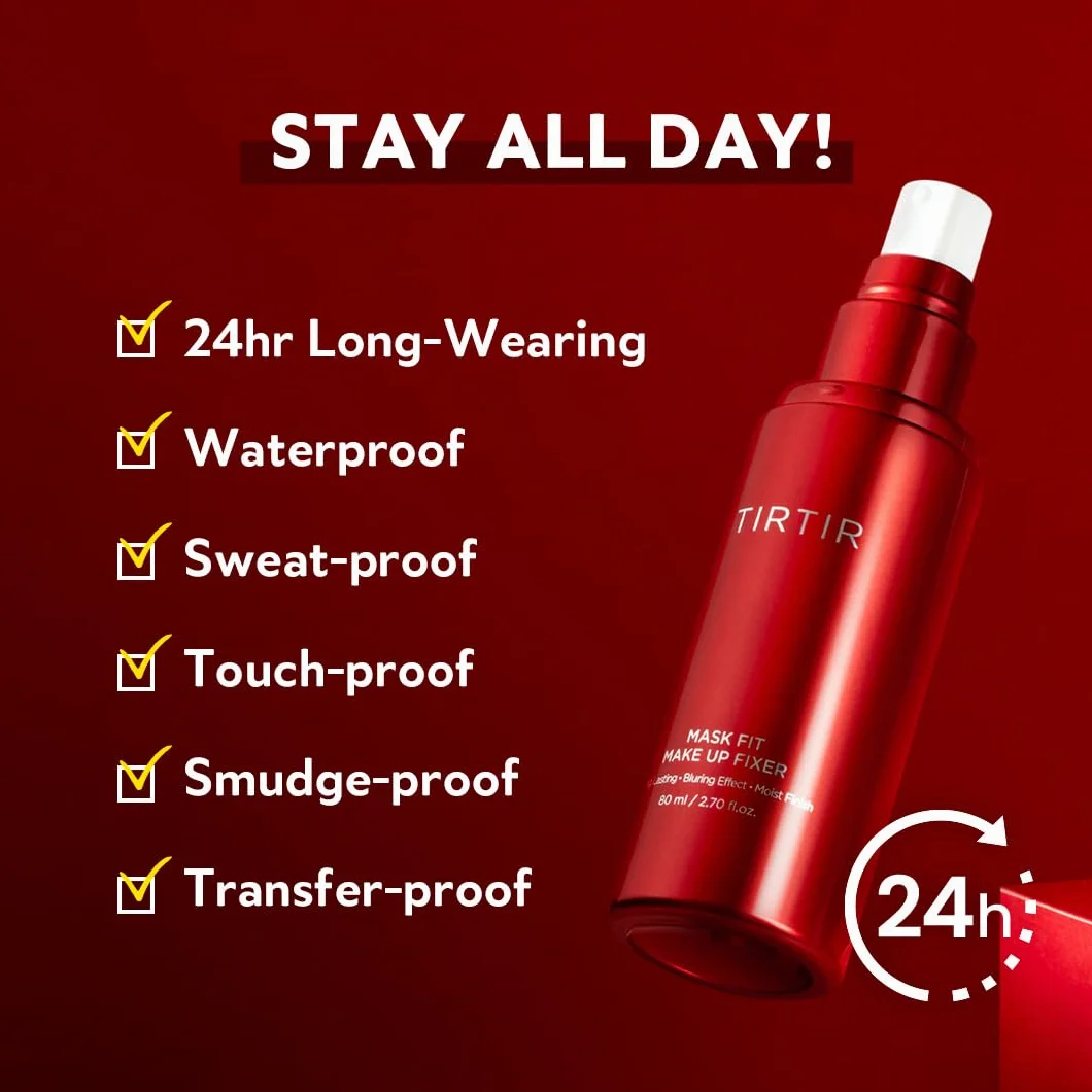 TIRTIR Mask Fit Make Up Fixer, Spray Fissante Per Trucco A Lunga Durata 24 Ore, Leggero E Non Grasso, 2,7 Fl Oz, Originale