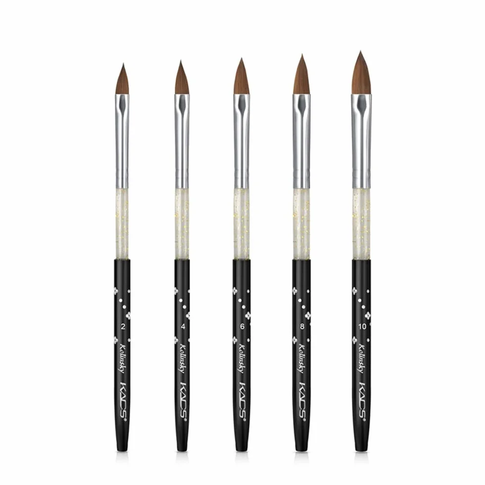 Set di 5 pennelli per unghie Kolinsky in acrilico (2#/4#/6#/8#/10#)