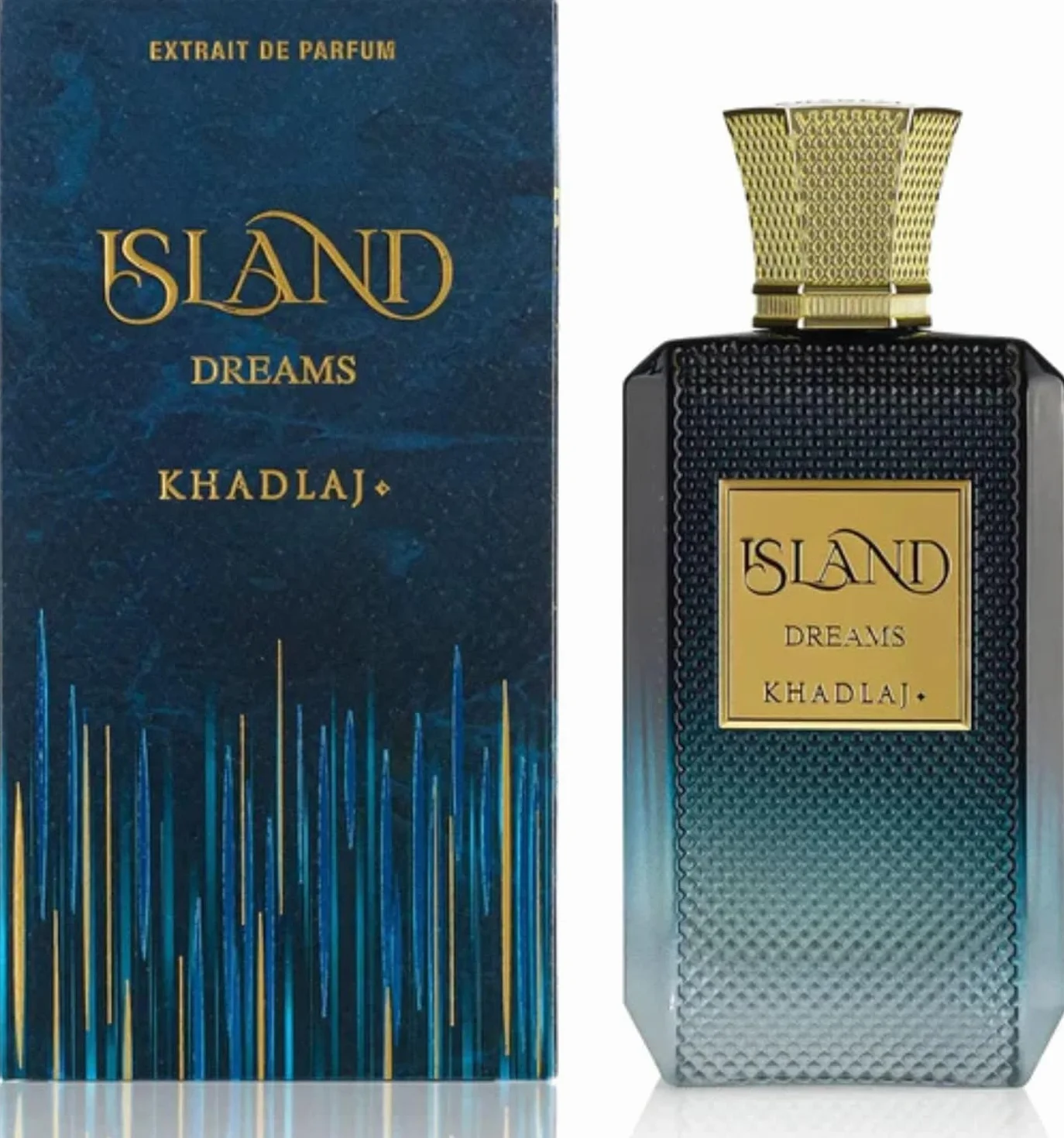 Khadlaj Island Dreams – Fragranza duratura a lunga tenuta Extrait de Parfum fruttata, floreale, legnosa e muschiata per unisex, 100 ml/3.4 once