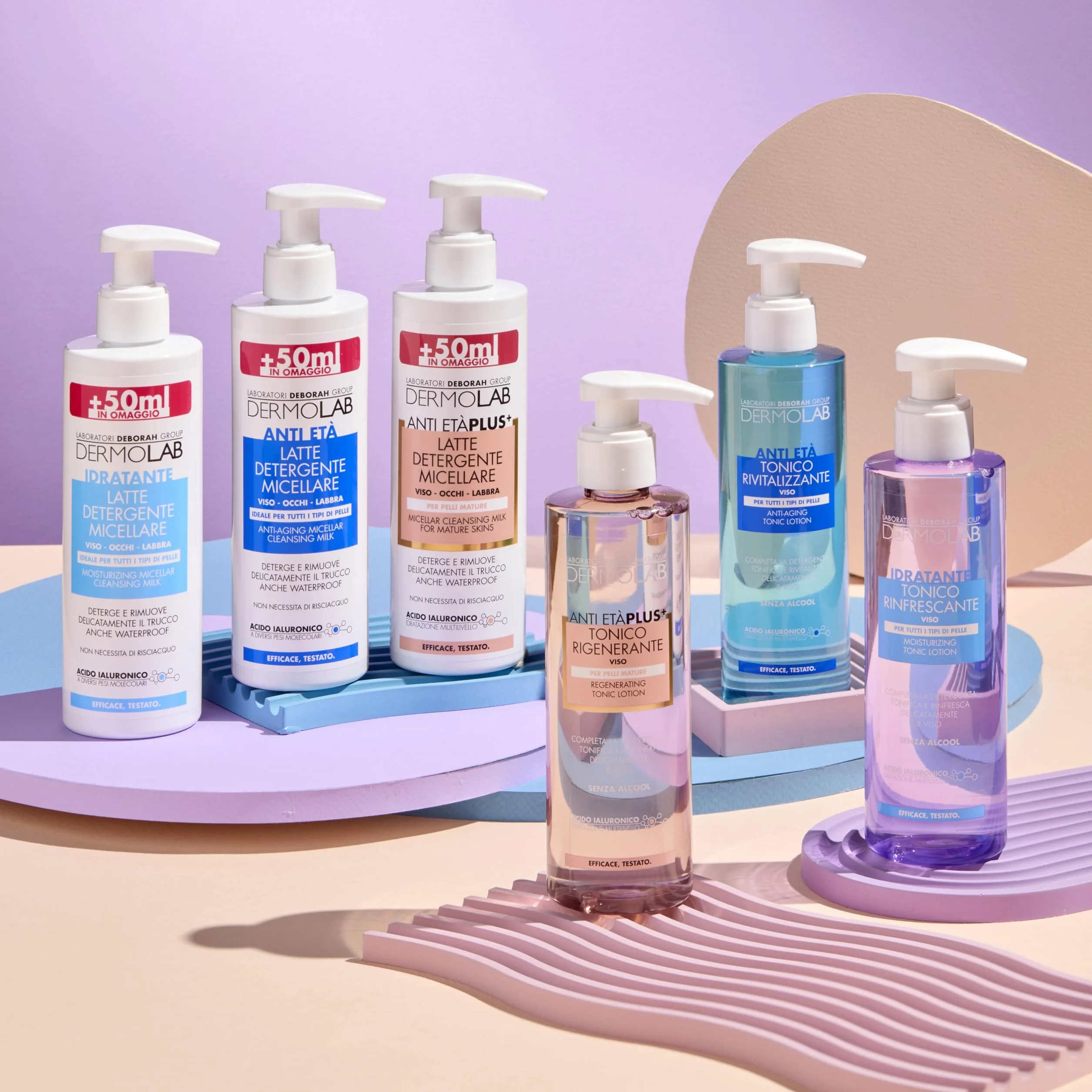 Dermolab - Latte Detergente Micellare Idratante Viso, per Tutti i Tipi di Pelle, con Acido Ialuronico, Effetto Idratante, Rimuove Delicatamente il Trucco, Dermatologicamente Testato, 250 ml