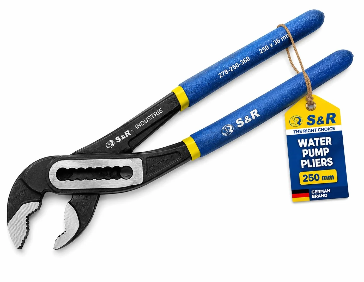 S&R Chiave a Pappagallo Professionale Regolabile 250 x 36 mm Acciaio al Cromo Vanadio Fosfatato Blu
