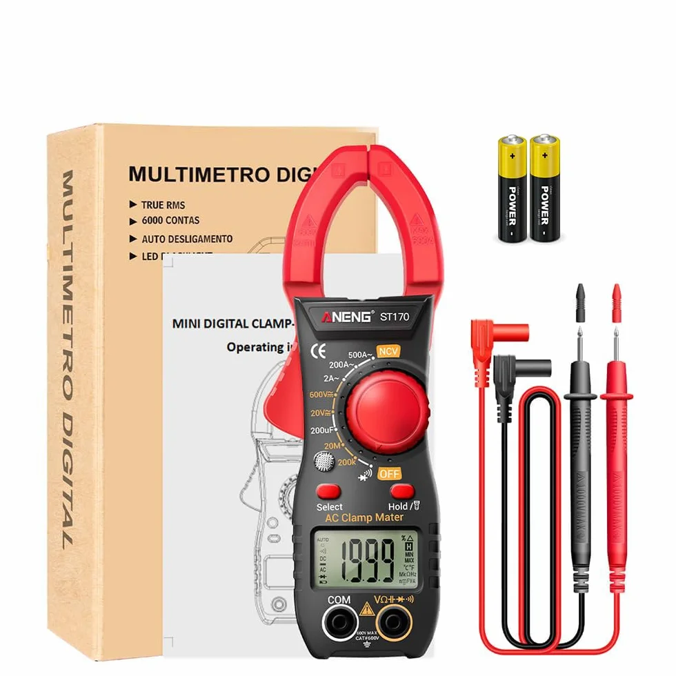 Pinza Amperometrica AC/DC CAT III 600V, True-RMS 2000 Contatori, Misuratore di Corrente 0-500A