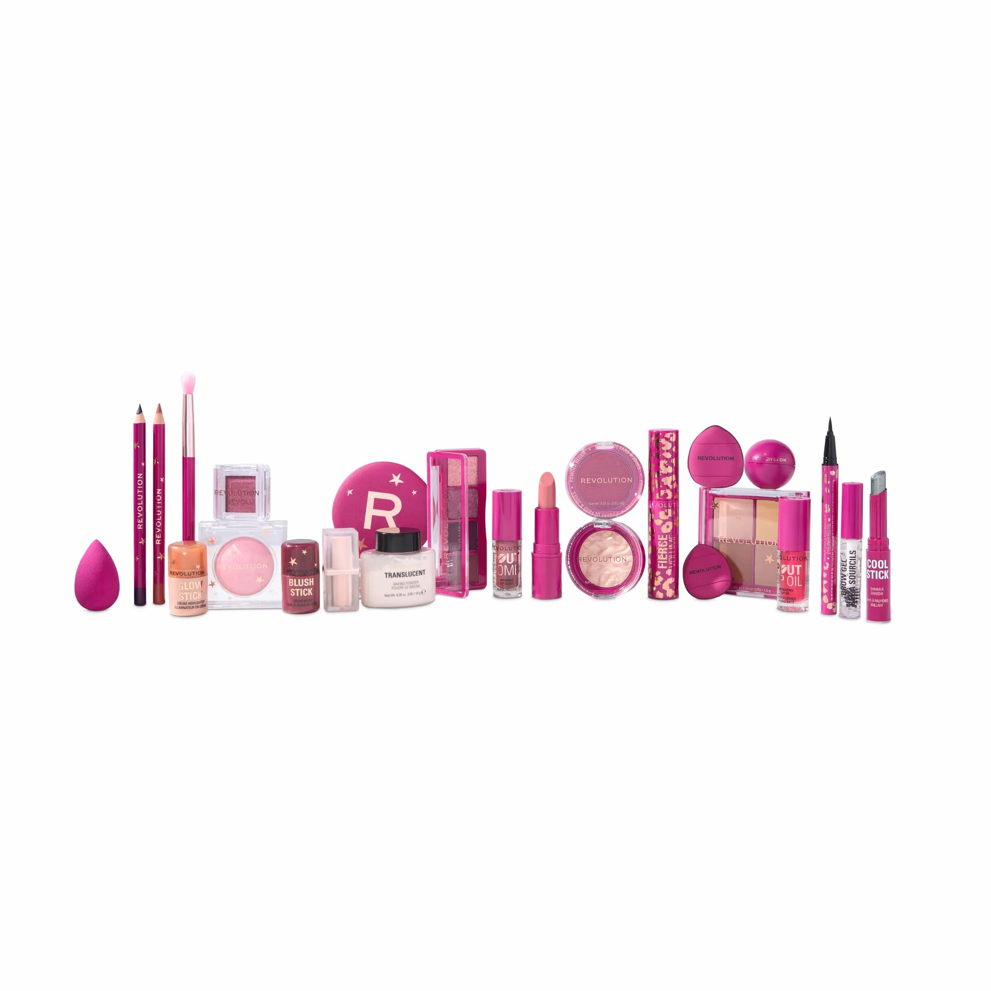 Revolution Makeup Advent Calendar 2025, 24 prodotti essenziali, cofanetto regalo con gloss, illuminante, blush, pennelli e mascara, Vegan & Cruelty-Free