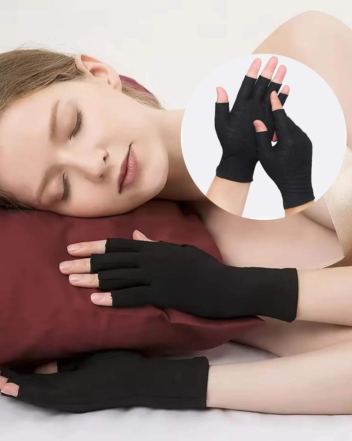 3 paia Guanti senza dita in cotone,Guanti da fitness sottili,Protezione UV estiva per mezze dita,Guanto in stoffa,Guanti in tessuto certificati e delicati sulla pelle-Nero
