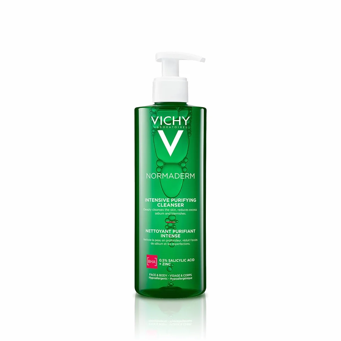Vichy Phytosolution, Gel Detergente Purificante, Per Pelli a Tendenza Acneica, Azione Anti-Imperfezioni, Pelle Levigata, Con Acido Salicilico, Bifidus Probiotico, Rame e Zinco, 400 ml