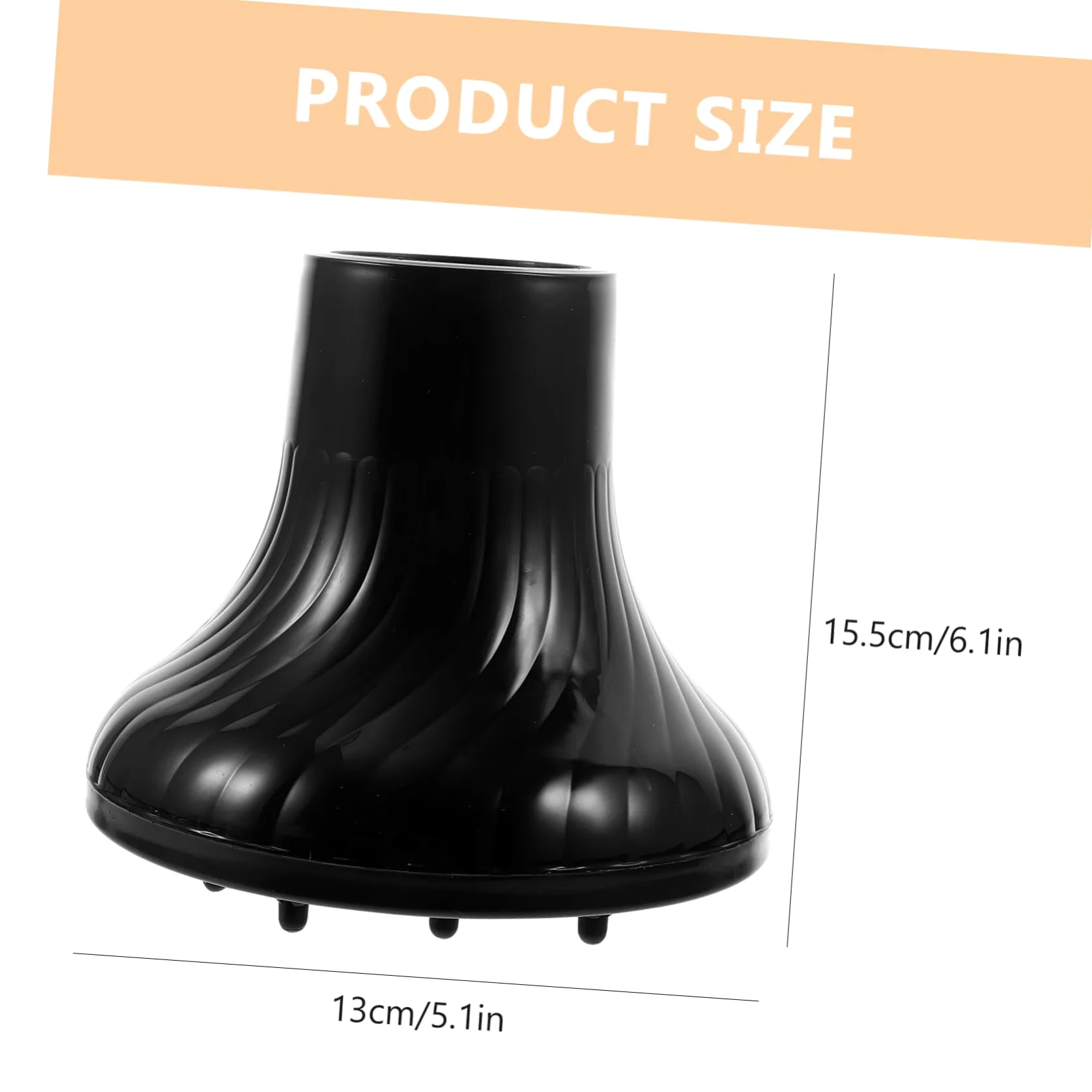 Diffusore per Asciugacapelli in Plastica Nero per Bocchetta 4, 2-4, 8cm | Diffusore per Chioma Ricci Professionale, Facile da Usare, per Casa e Salone, Massimizza Volume, Uso Pratico