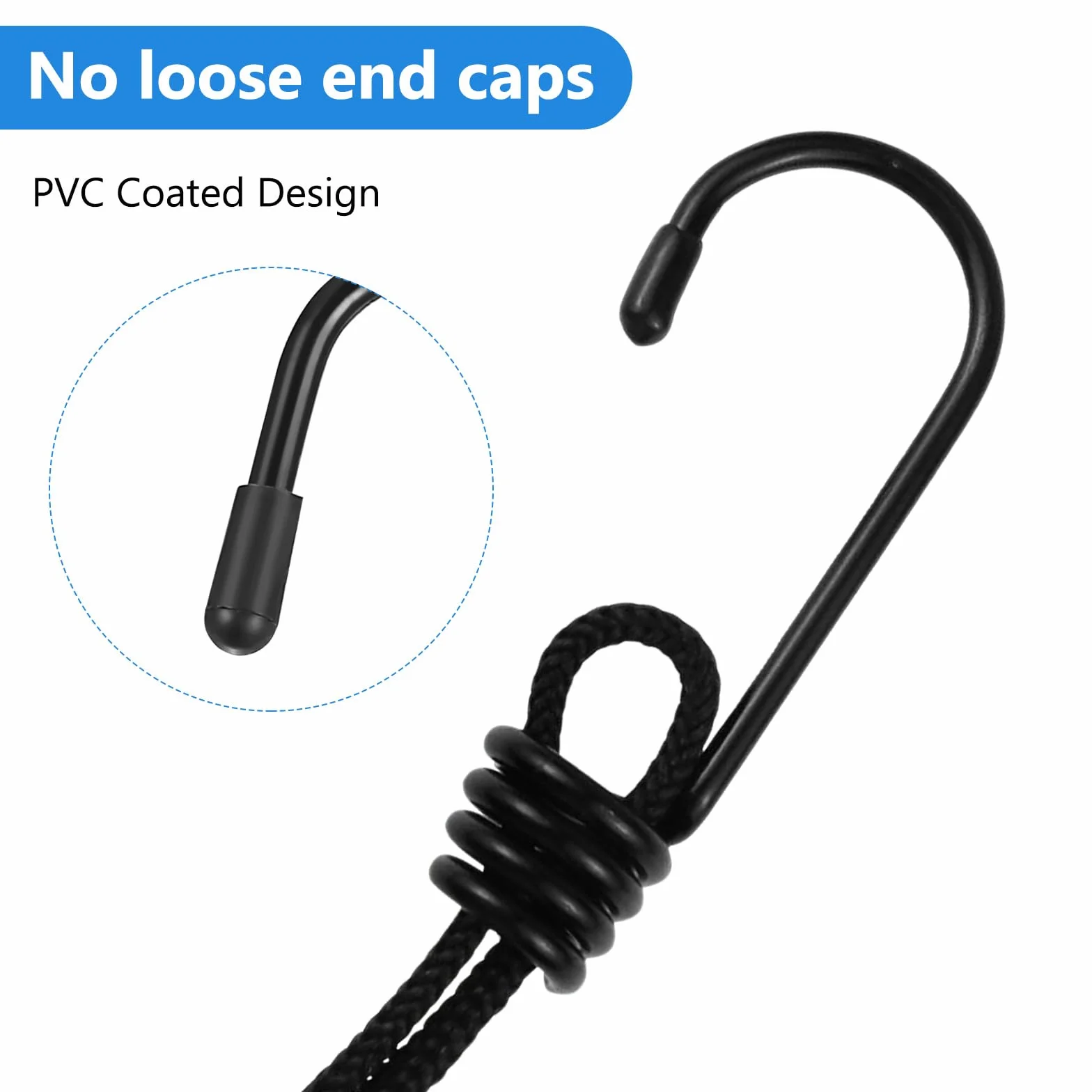 Ganci a Spirale per Corda Elastica 9mm, Gancio in Metallo per Teloni Bici Moto Auto Camion