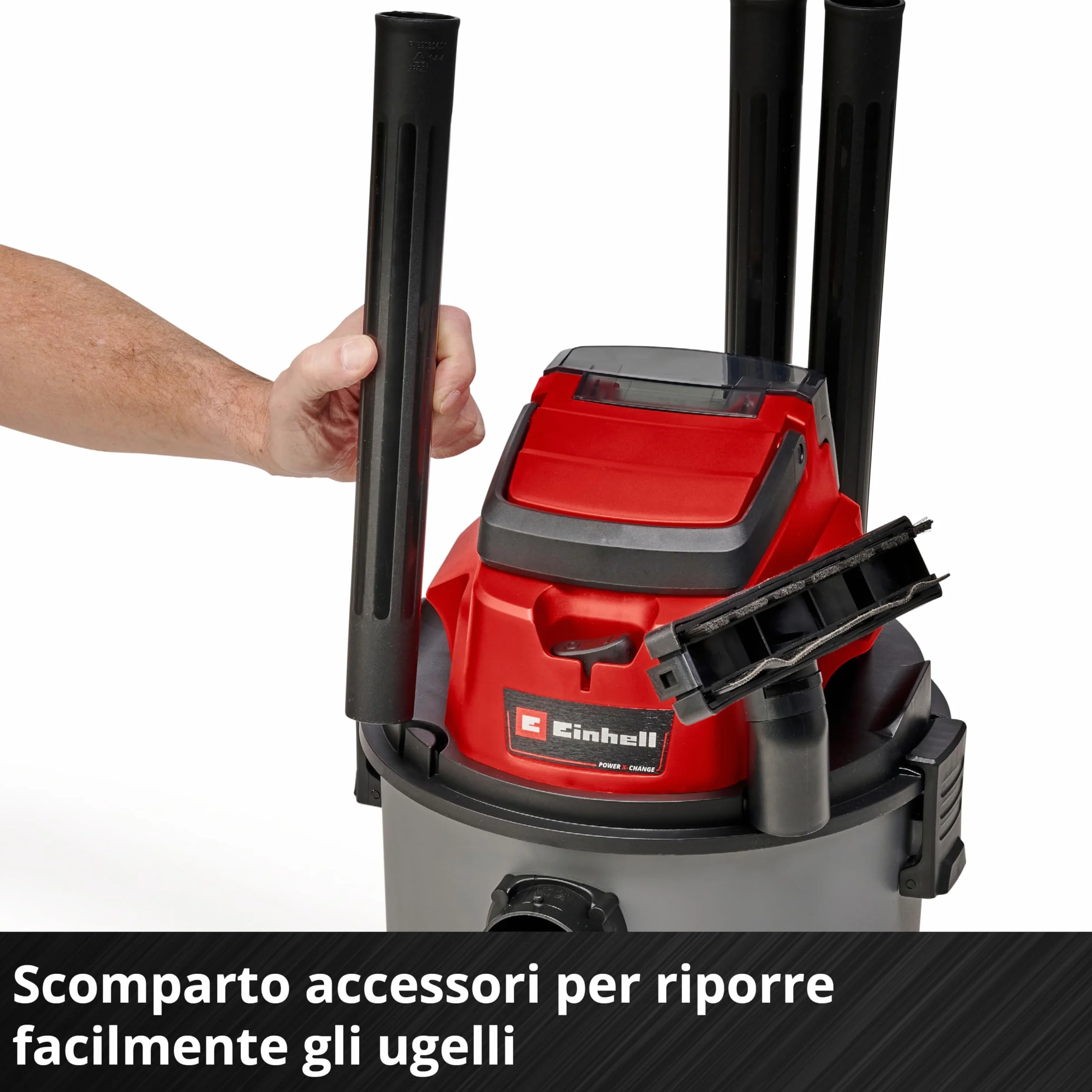 Einhell TC-VC 18/15 Li-Solo Aspiratore solidi e liquidi a batteria Power X-Change 18V 15L 80 mbar 150 cm