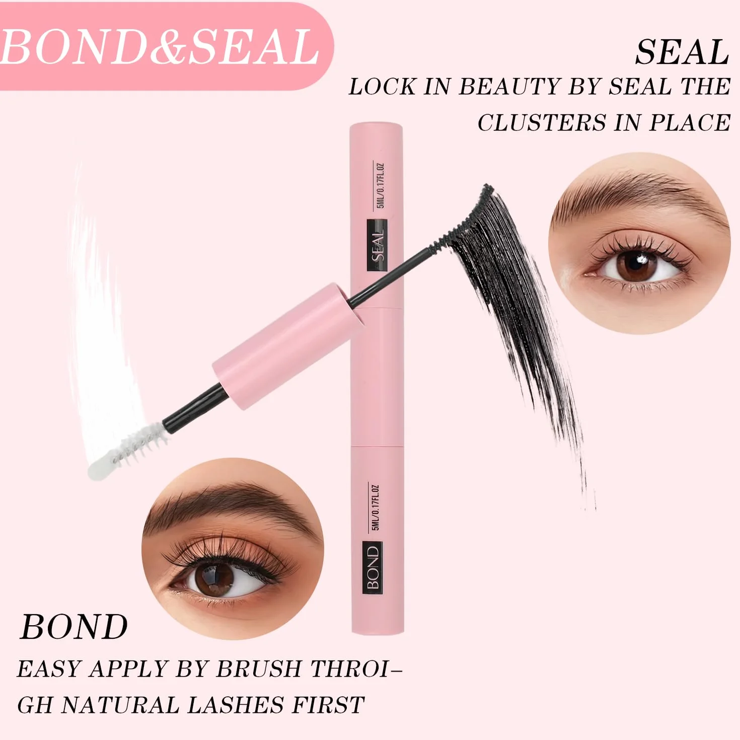 Ciglia Finte Ciuffetti,580 Pezzi Kit Extension Ciglia,30-40-50-60-80-100D Lash Cluster,Ciuffetti Ciglia Finte Kit per Ragazze e Donne Principianti (8-16mm Mix)
