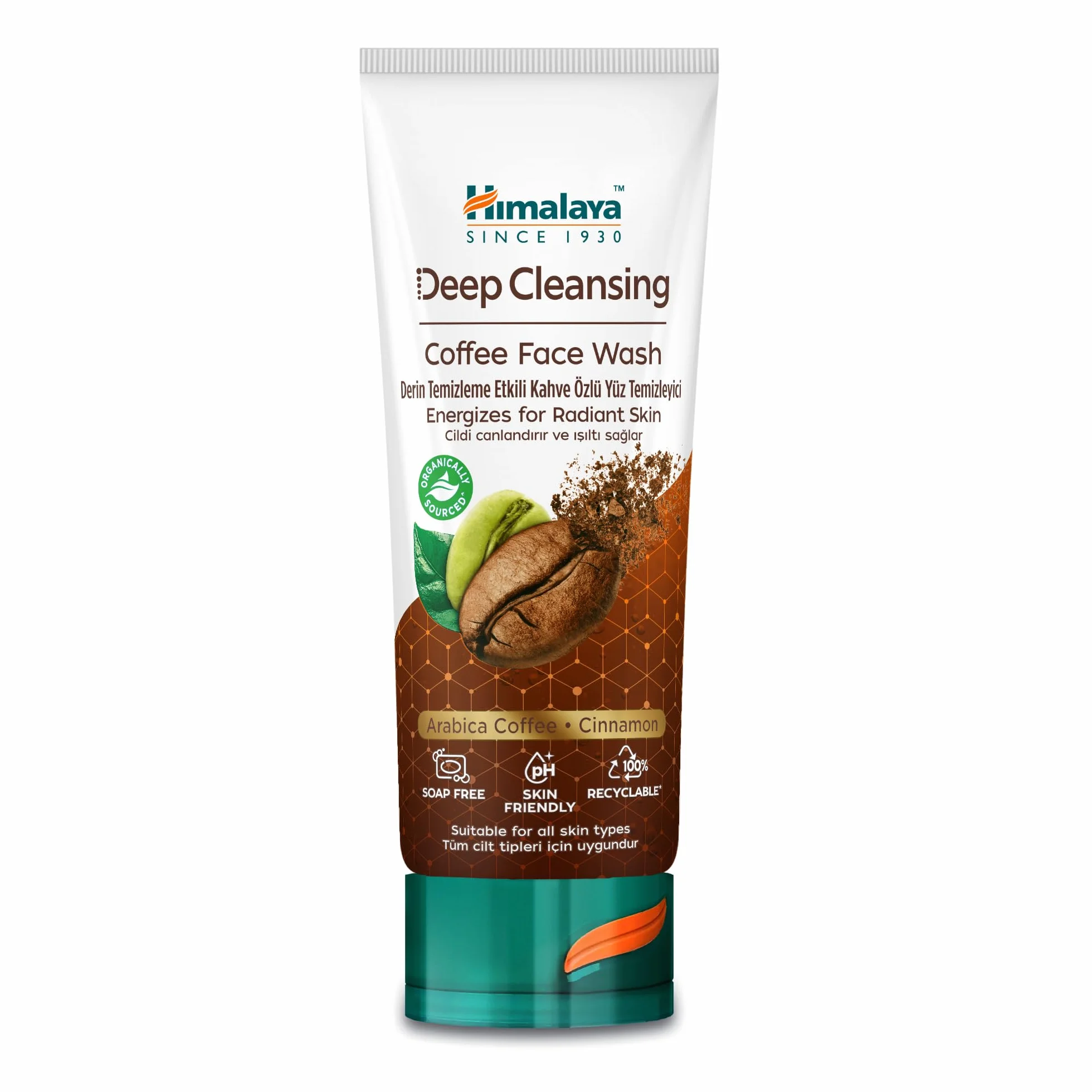 Himalaya Deep Cleansing Coffee Face Wash, ricco di polifenoli per la cura quotidiana | aspetto fresco e privo di olii | aiuta a migliorare la struttura della pelle, 100ml