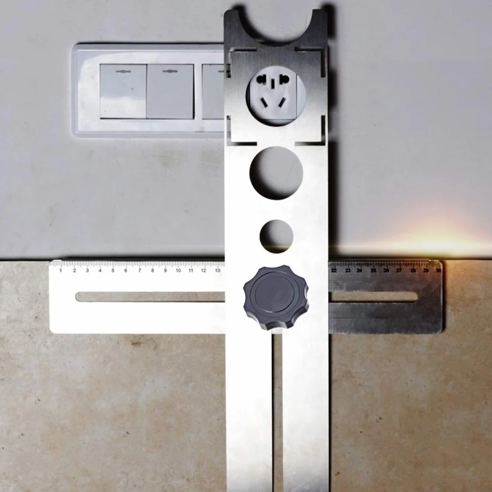 Yius Localizzatore fori piastrelle ceramica acciaio inox trapano guida foro Jig portatile