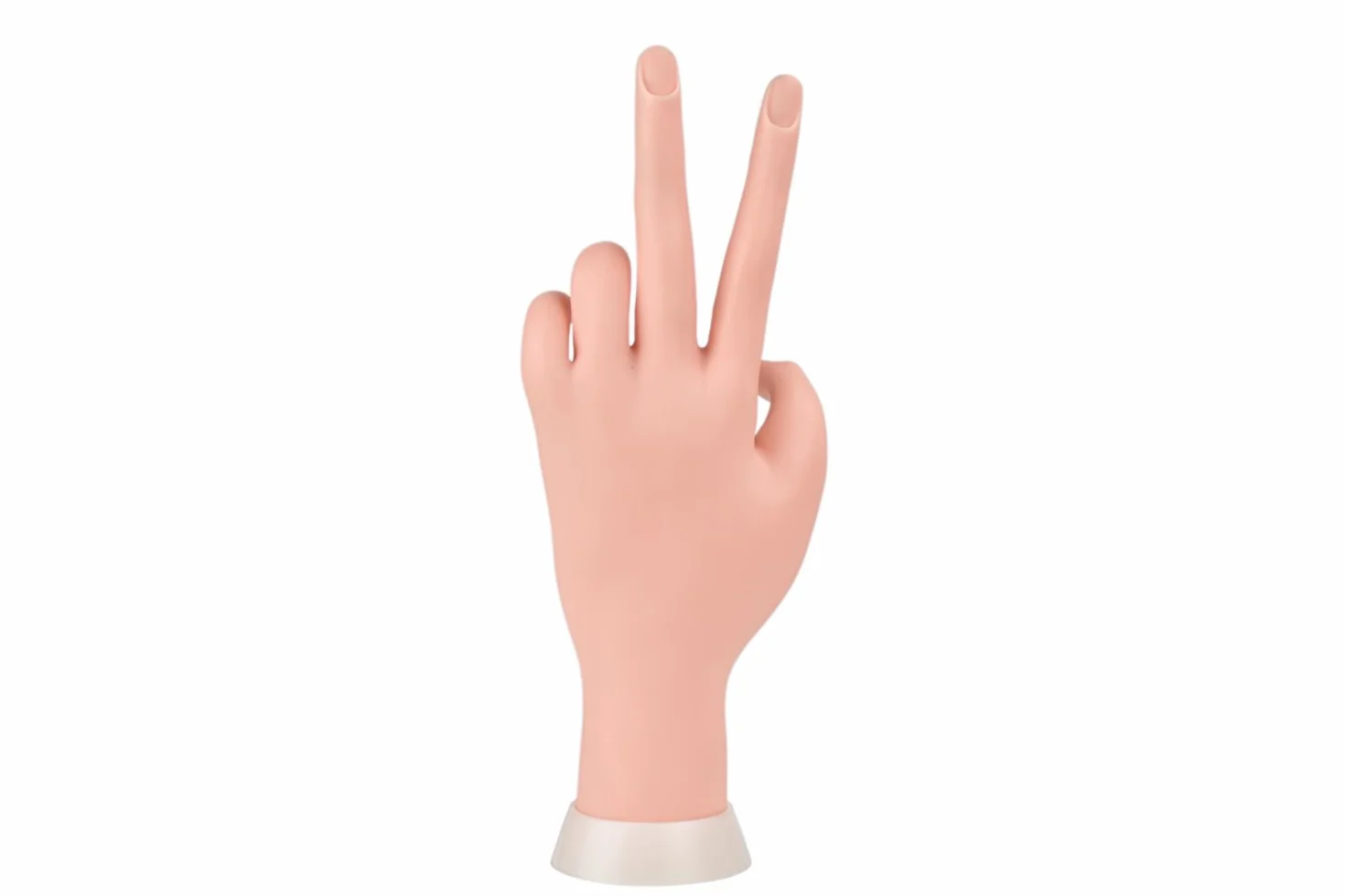 Mano finta con unghie per praticare la manicure, flessibile, mobile, in morbida plastica, per esercitazioni di nail art
